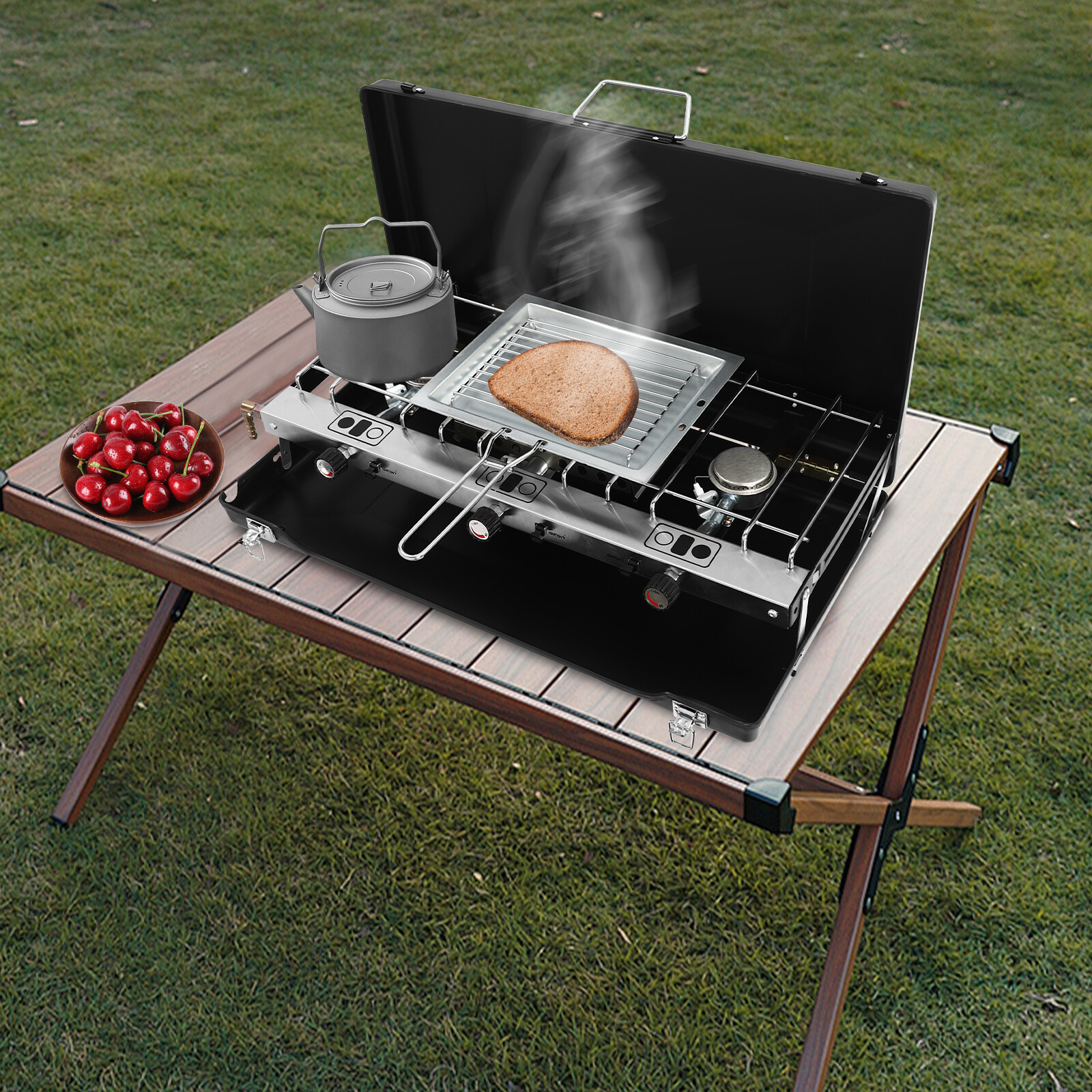 3-Burner Tabletop Outdoor Gas Stove Camping Stove Portable Cooking Stove 4500W