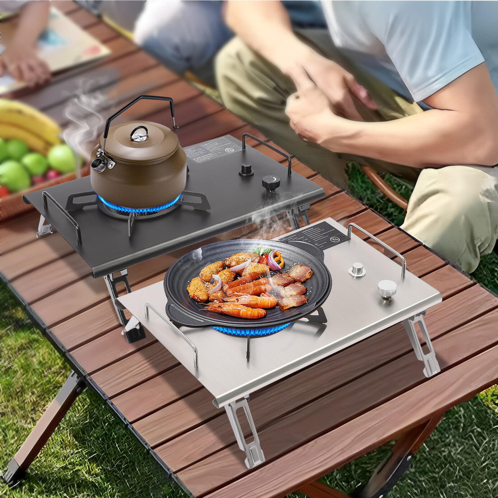 Portable 13,648 BTU Gas Stove, Stainless Steel, Single-Burner, Camping Stove