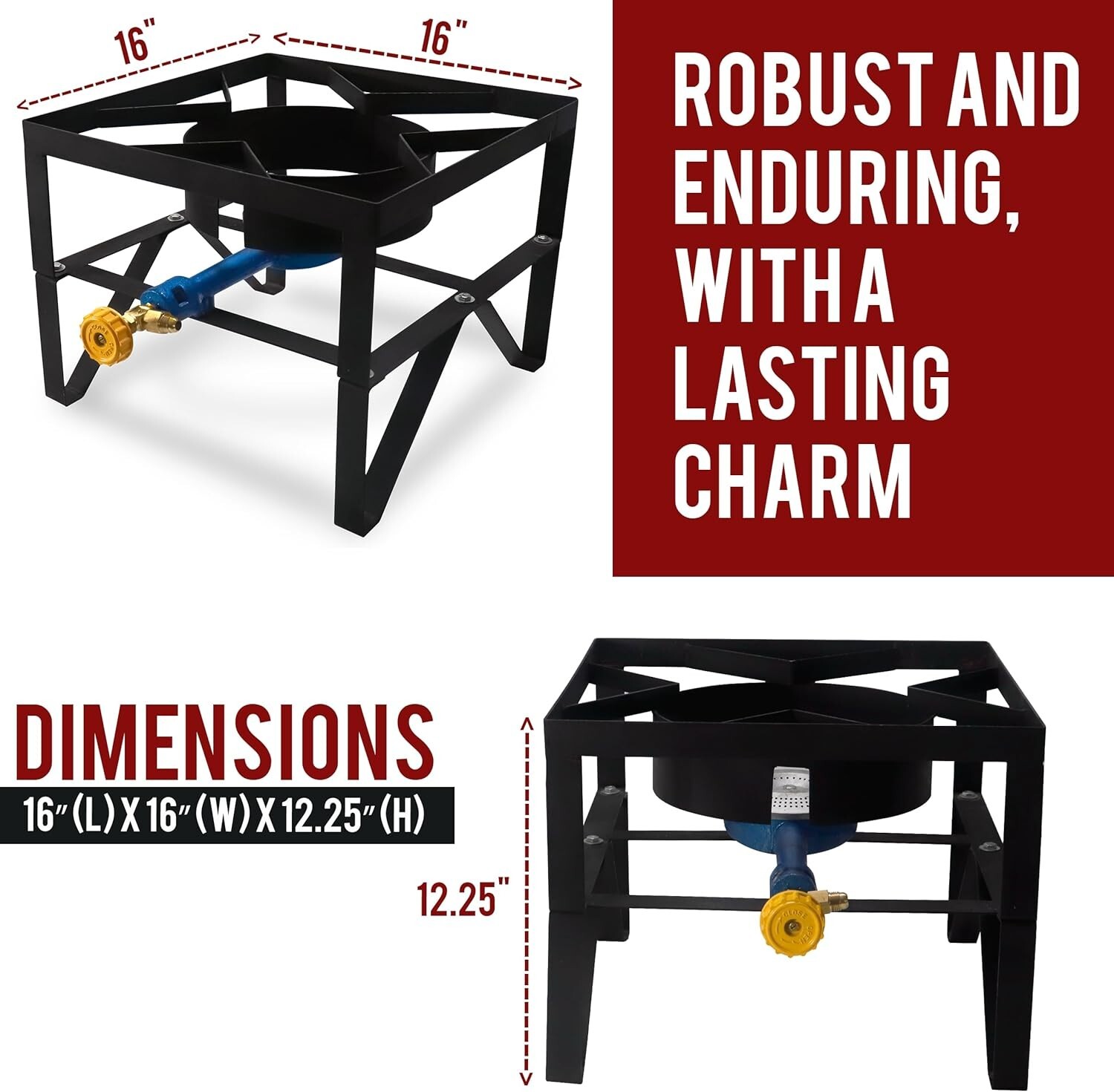 Sonret Single Burner Propane gas Stove-Square outdoor propane burner heavy duty