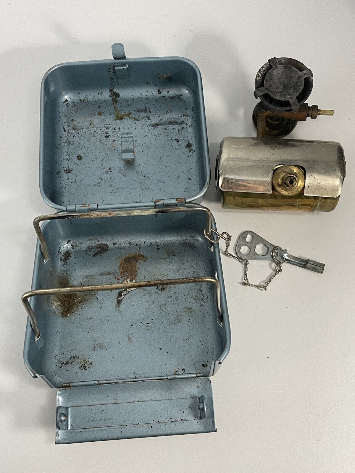 Vintage OPTIMUS 8R Single Burner Backpacking Camping Stove Blue Made In Sweden