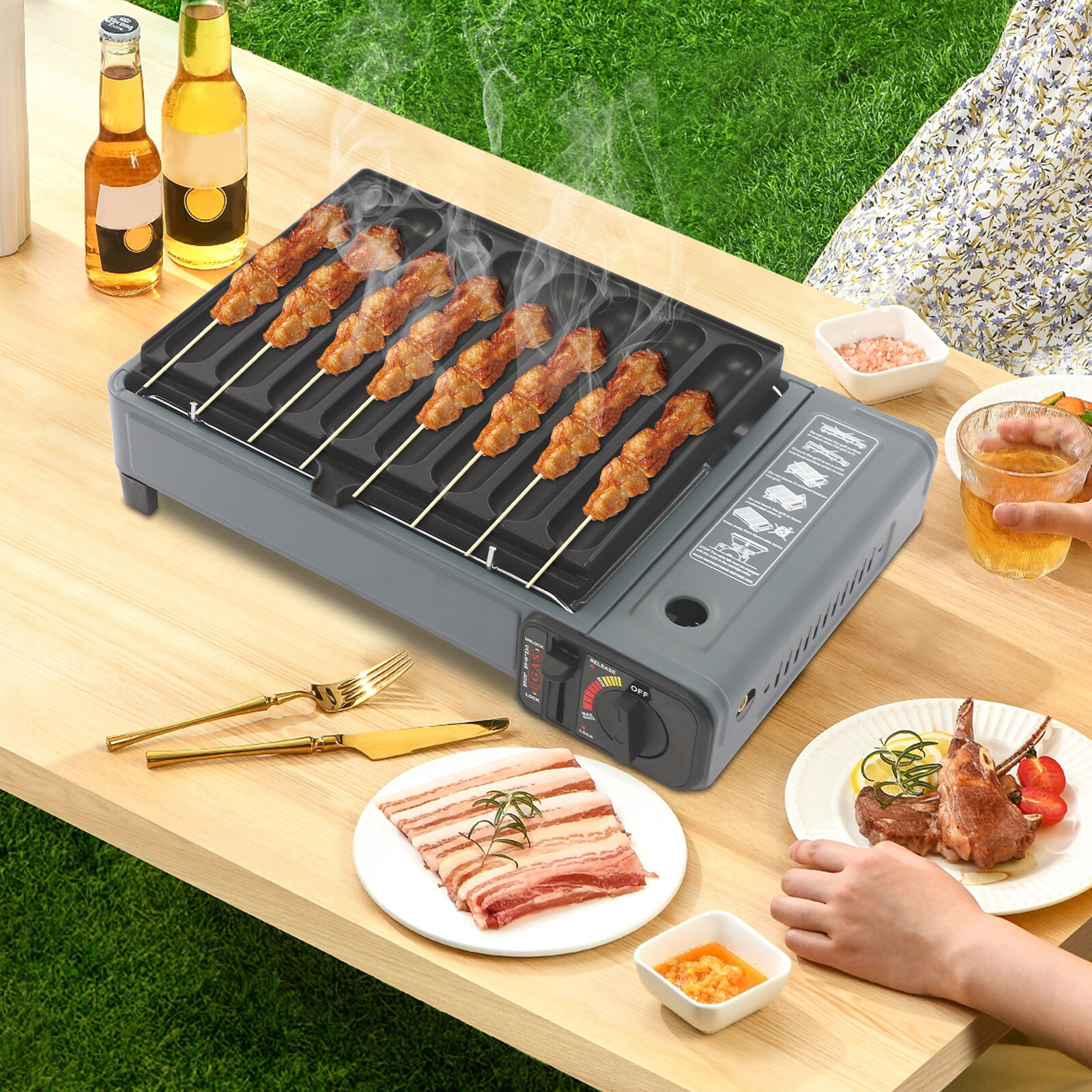 Outdoor Tabletop Butane Stove Camping Gas Stove Portable Gas Grill Stove 2200W