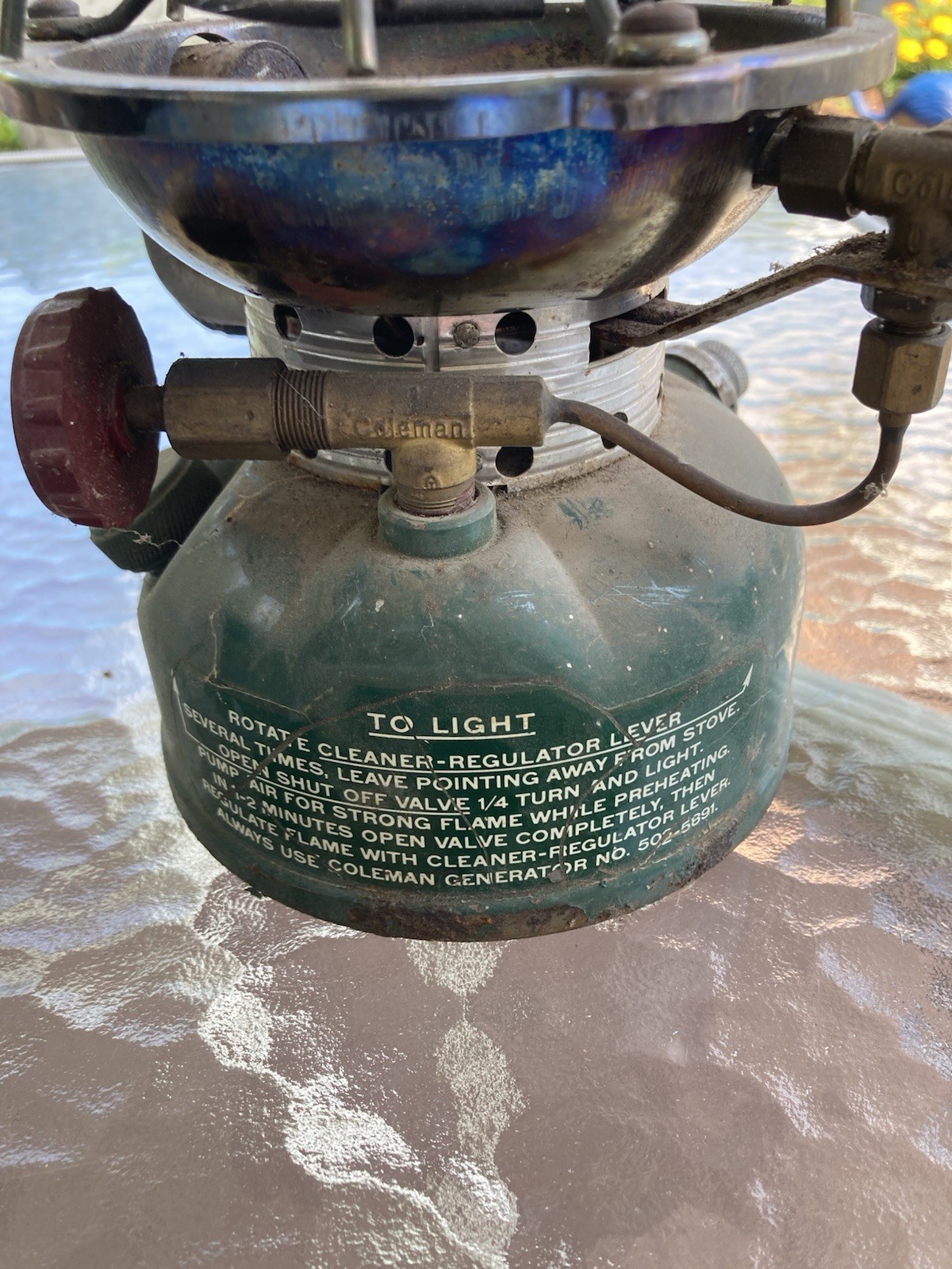 Vintage 1970 Coleman 502 Green Camp Stove For parts Only.