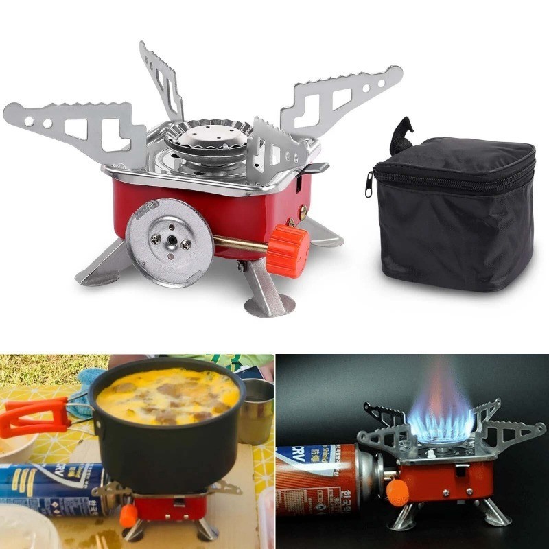 Portable Camping Stove – Foldable Butane Gas Burner with Carry Bag