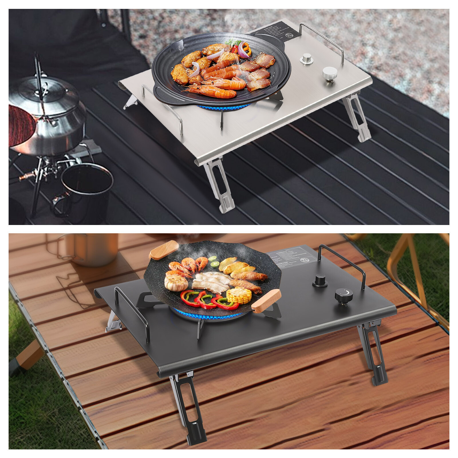 Portable 13,648 BTU Gas Stove, Stainless Steel, Single-Burner, Camping Stove