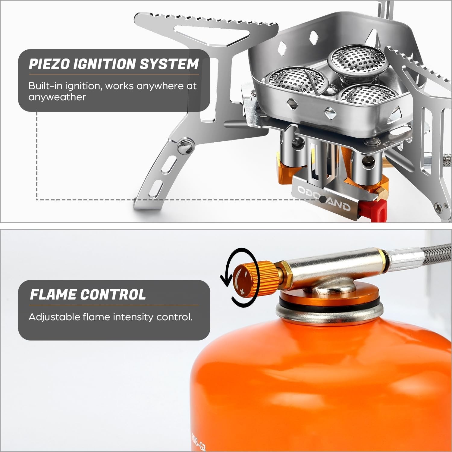 3500W 6800W Windproof Camp Stove with Windscreen for Hiking and Outdoor Cooking