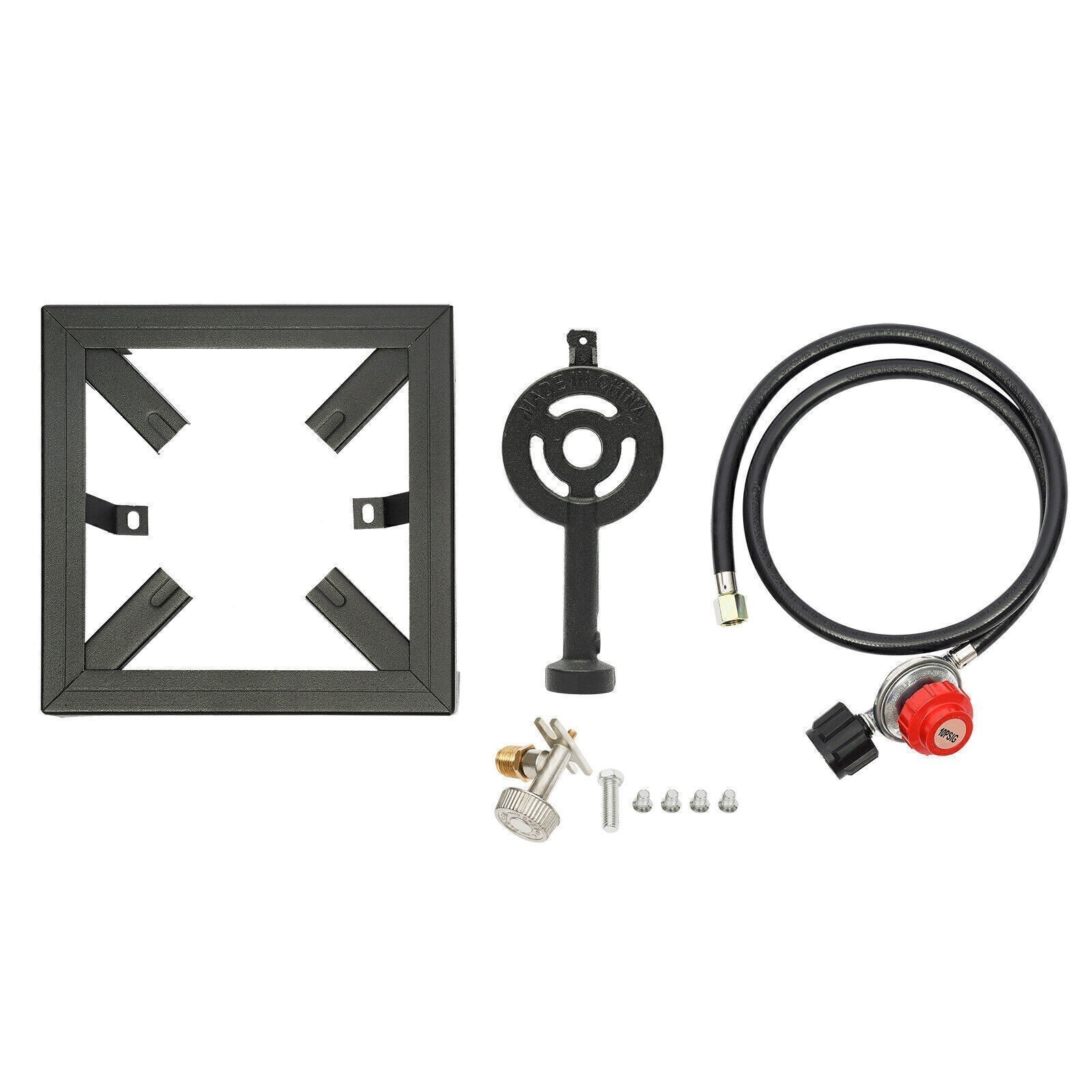 Single Burner Camping Stove Cast Iron Propane Gas LPG Outdoor BBQ Cooker w/ Hose