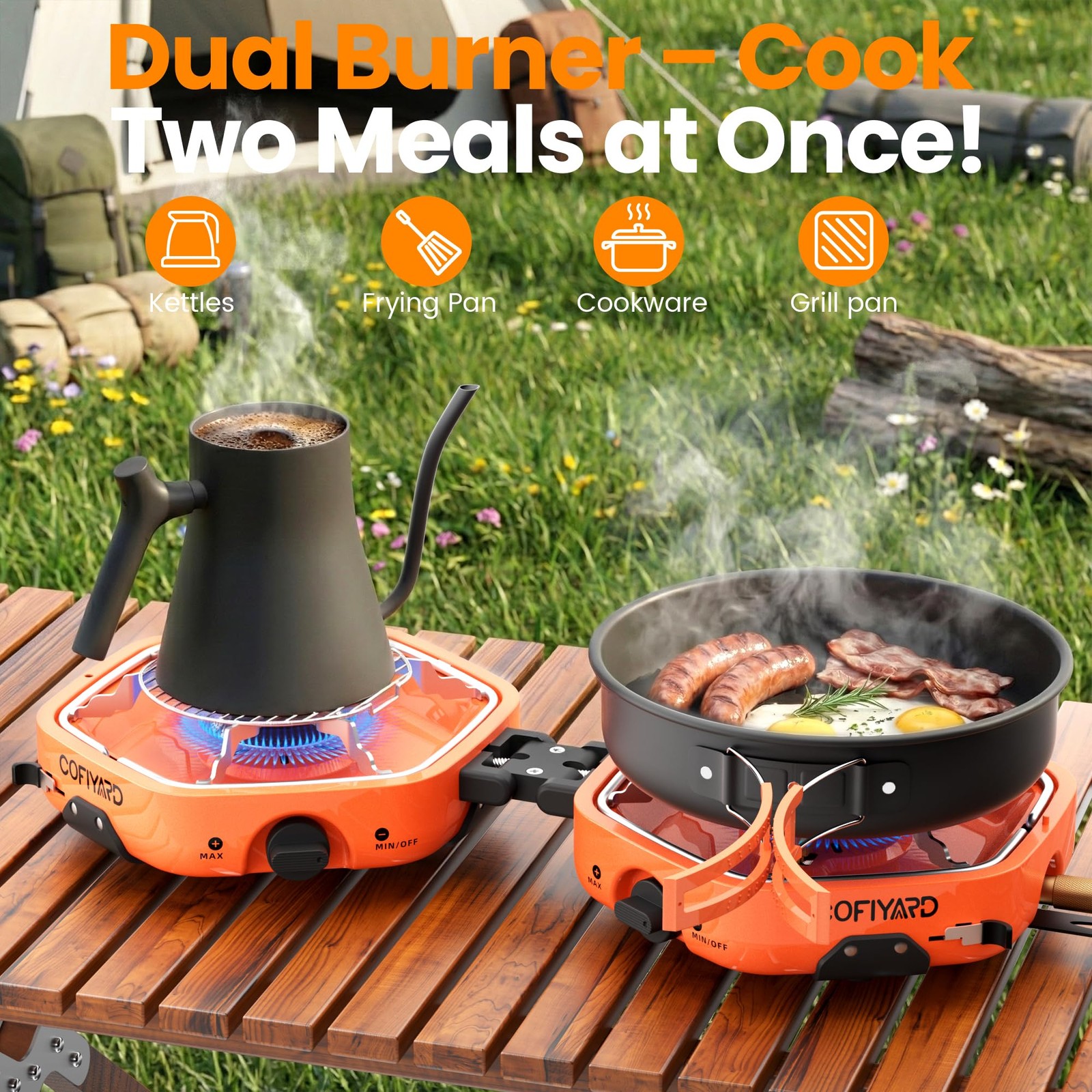Cofiyard Propane 2 Burner Camping Stove Carrying Bag Portable Folding Gas Stove