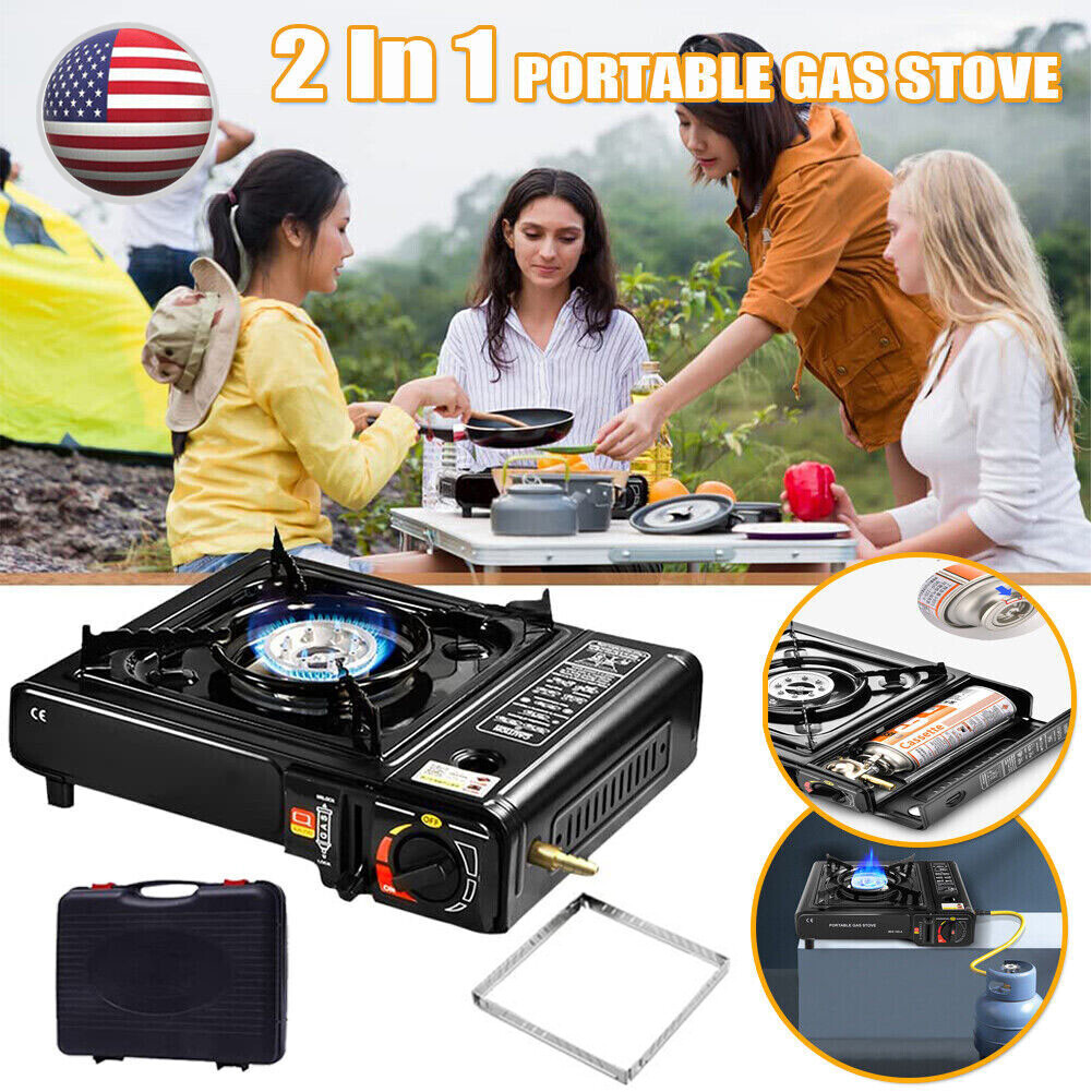 3000W Camping Stove Propane&Butane Windproof Fire Dual Fuel Brass Cooking Burner