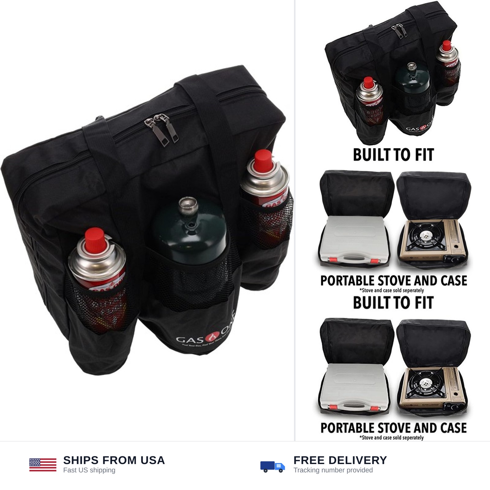 Gas One 50490 Portable Camping Stove Carry Bag for Portable Butane Stoves and…