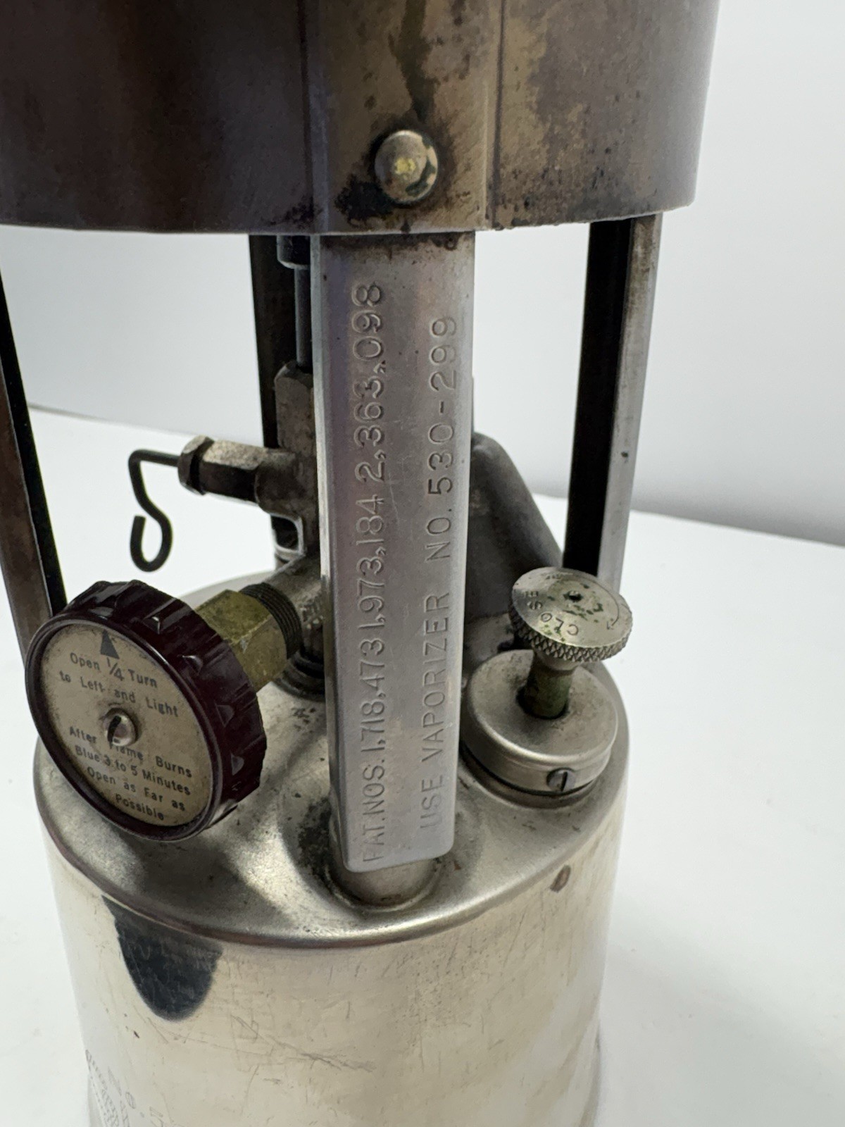 Vintage Coleman No. 530 (B46) Single Burner Camp Stove w Storage Tube