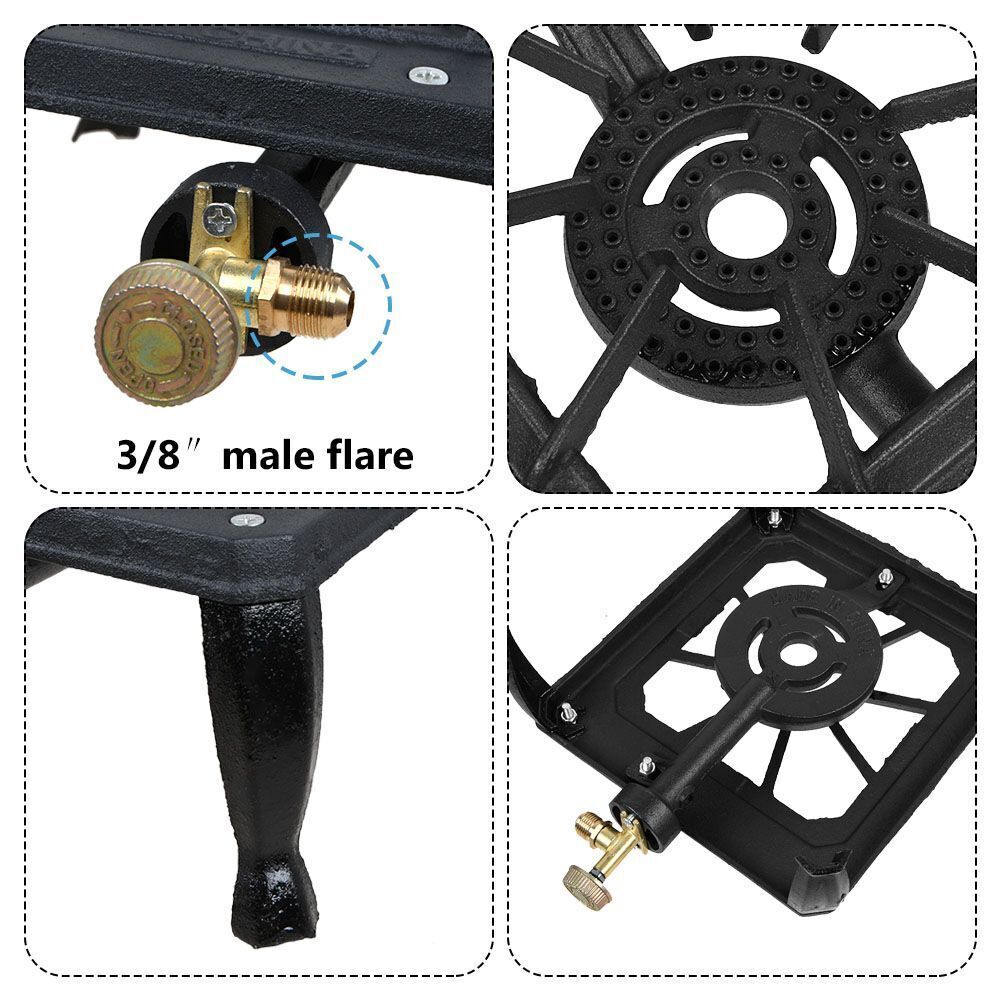 Portable Single Stove Camping Gas Stove Cast Iron Propane LPG BBQ Cooker Burner