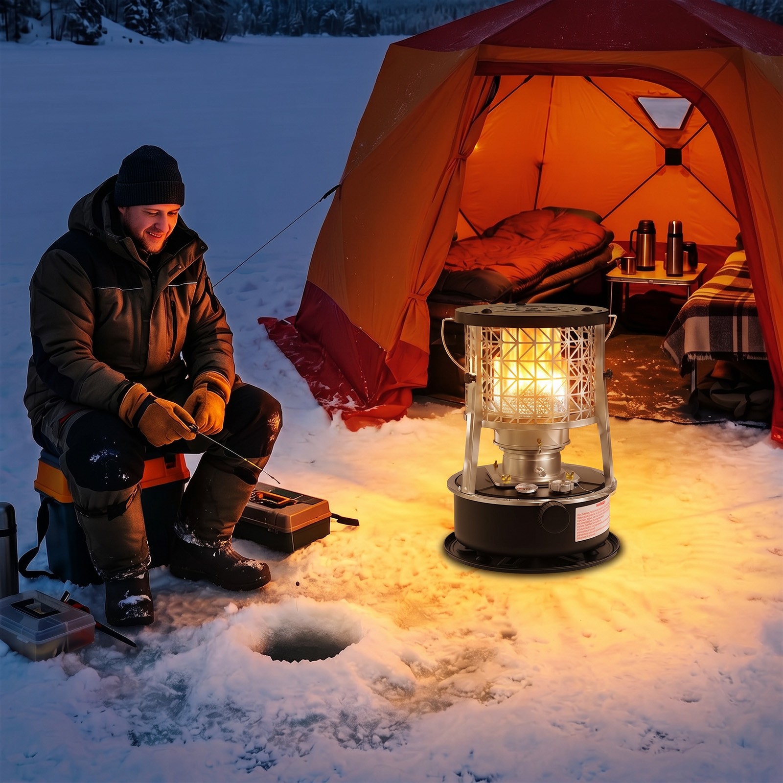 2600W Portable Oil-fired Petroleum Heater Stoves Camping for Indoor Outdoor – 5L
