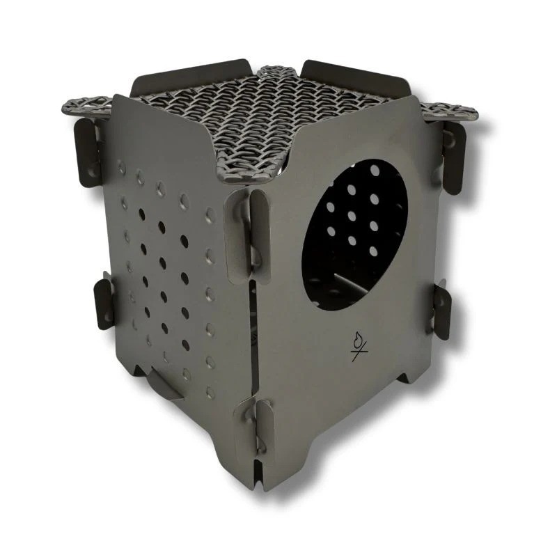 Uberleben Stoker Wood Burning Camp Stove Flatpack Twig Stove Ultralight Titanium