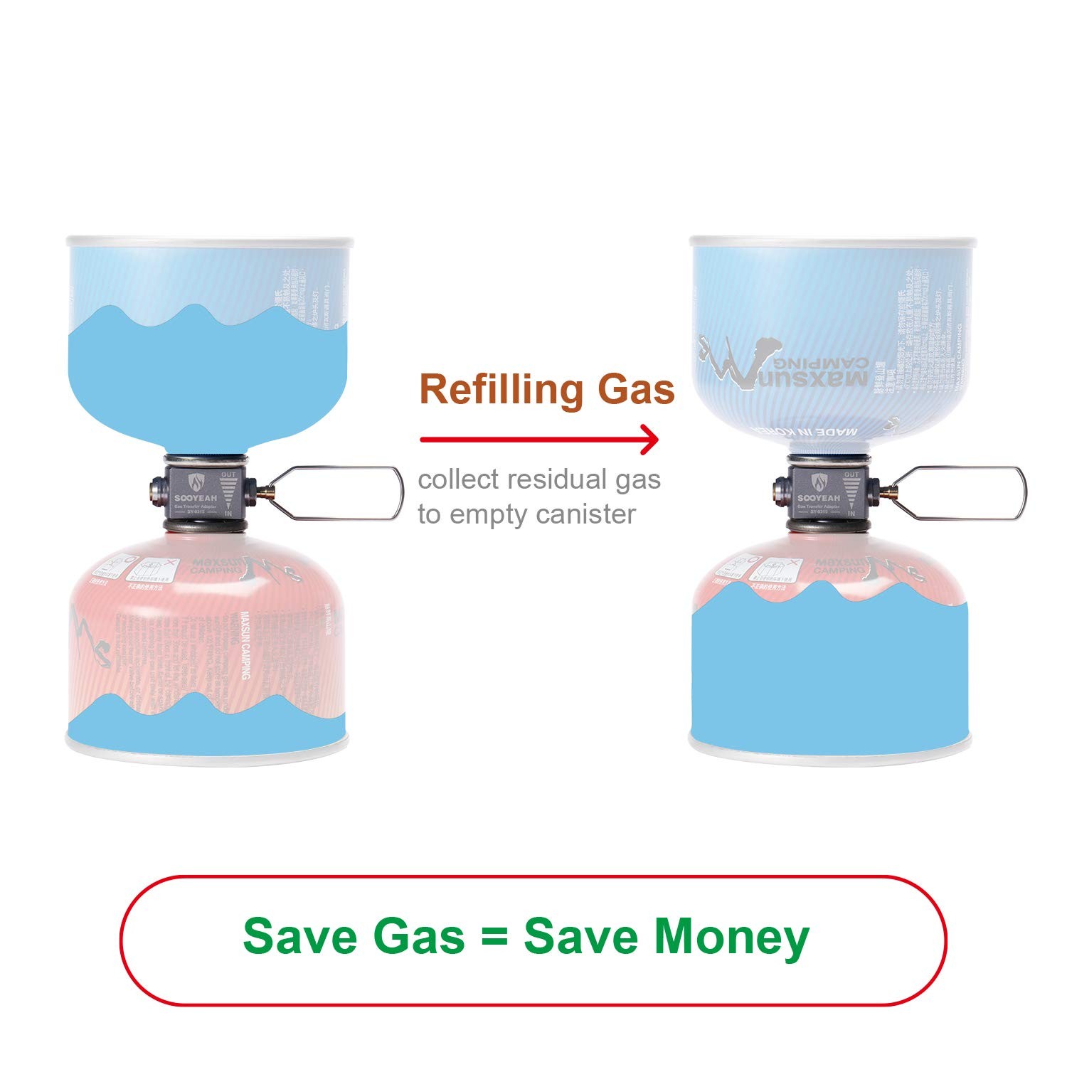 Gas Refill Adapter,Isobutane fuel refill,Isobutane Canister Shifter,Lindal Va…