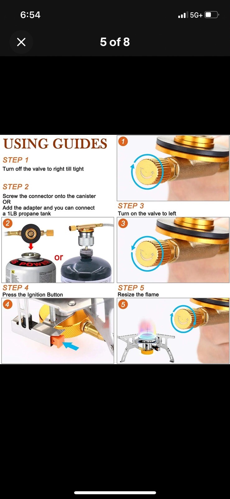 3700W Portable Backpacking Camping Gas Stove with Piezo Ignition, Burner, Case