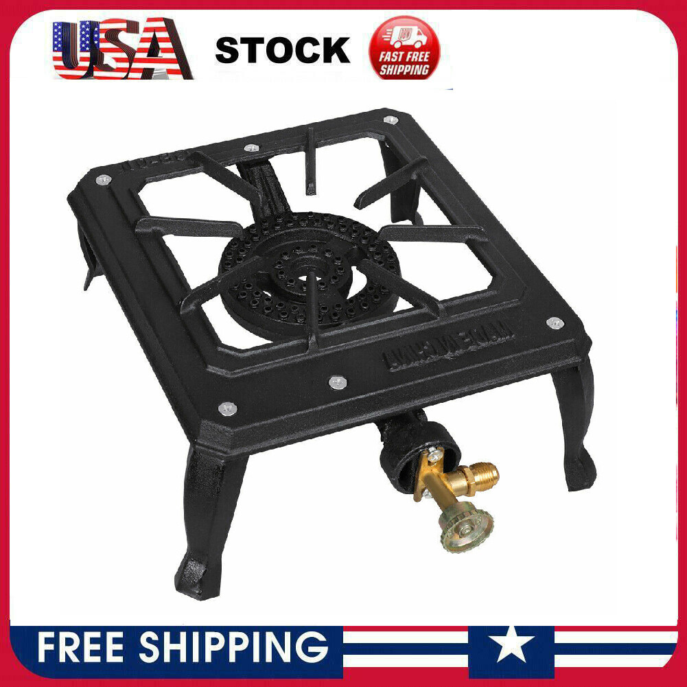 Portable Single Burner BBQ Cooker Propane LPG Gas Outdoor Camping Grill Stove US