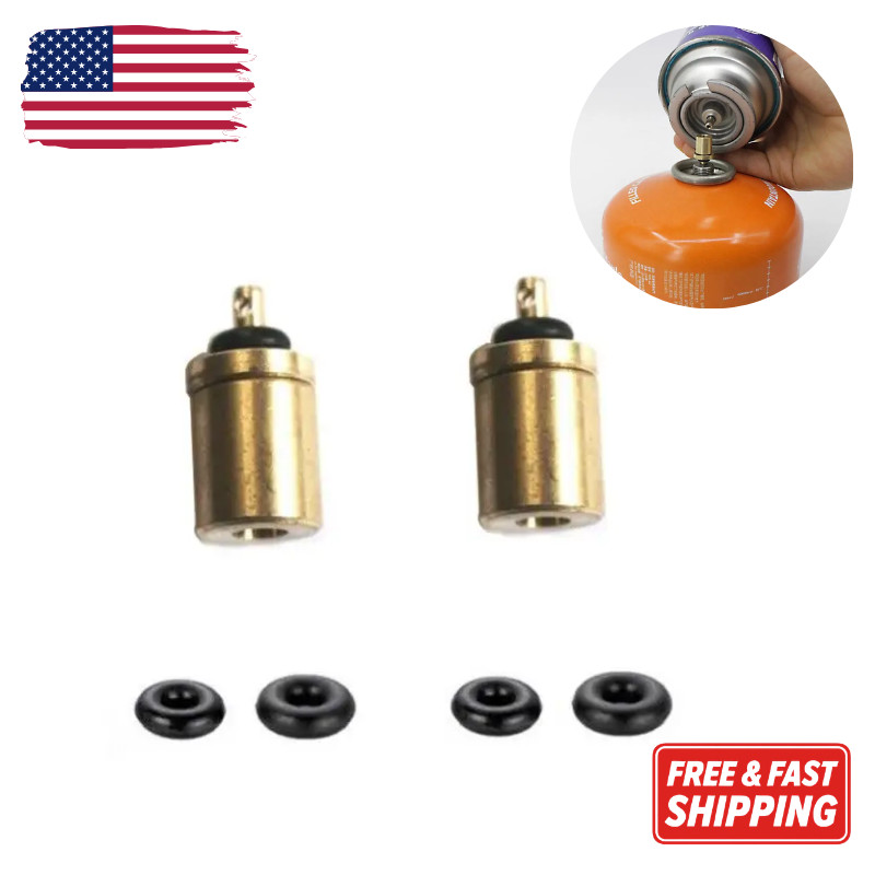 2pc Gas Refill Adapter Camping Stove Butane Canister Tank Cylinder Burner Valve