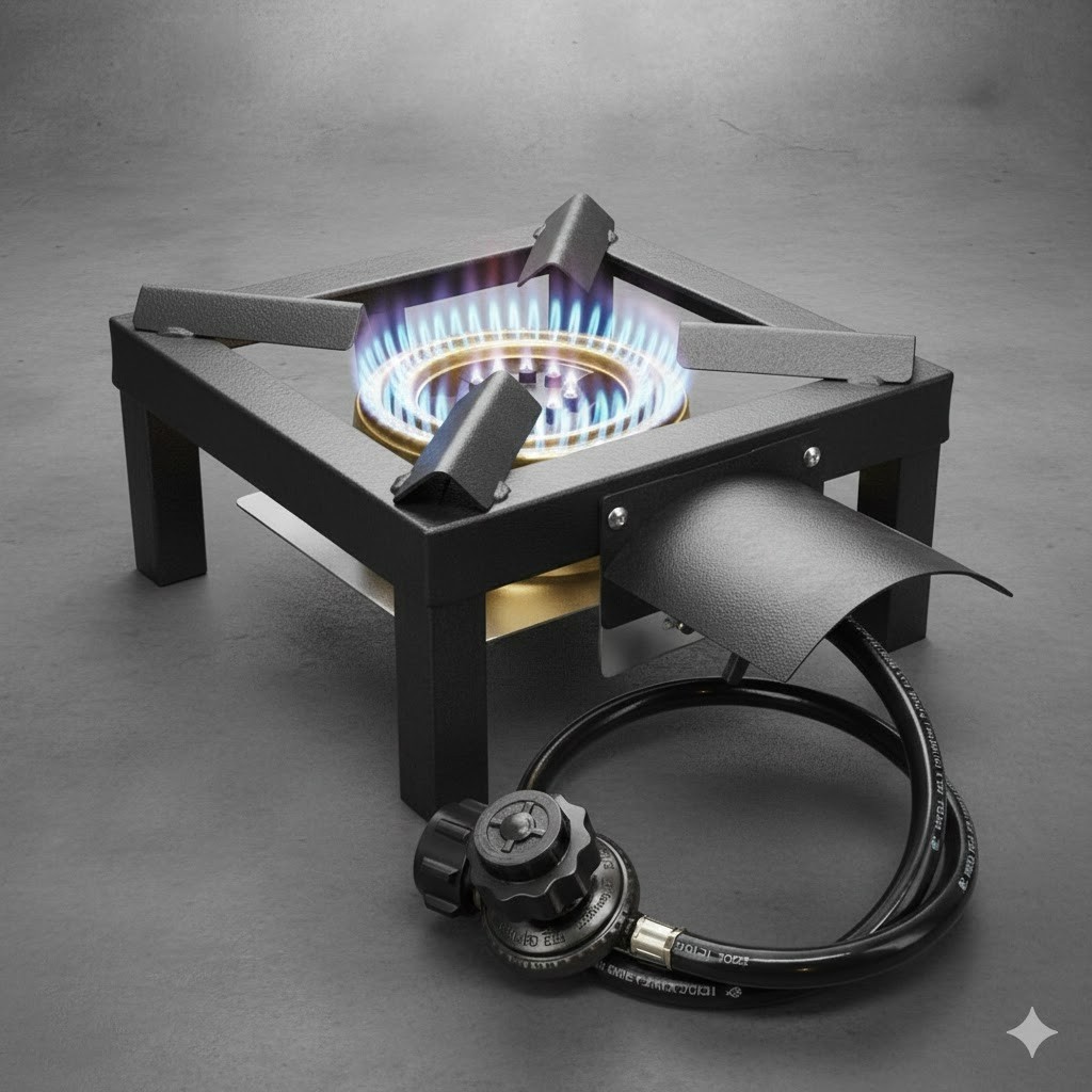 High Output Propane Outdoor Burner Single Stove Heavy Duty Camping Cooking Gas-
