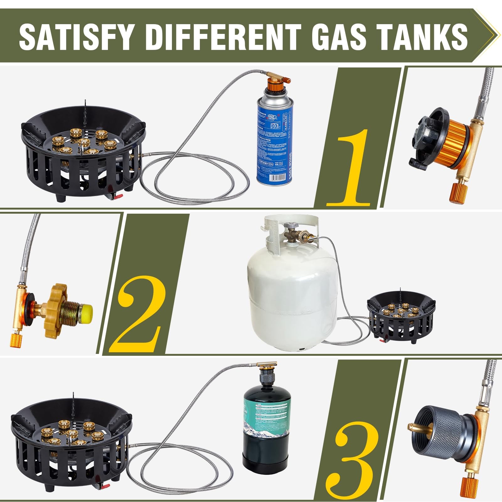 Propane Burner, 72,000 BTU Single Burner Gas Stove for Outdoor Cooking, Windp…