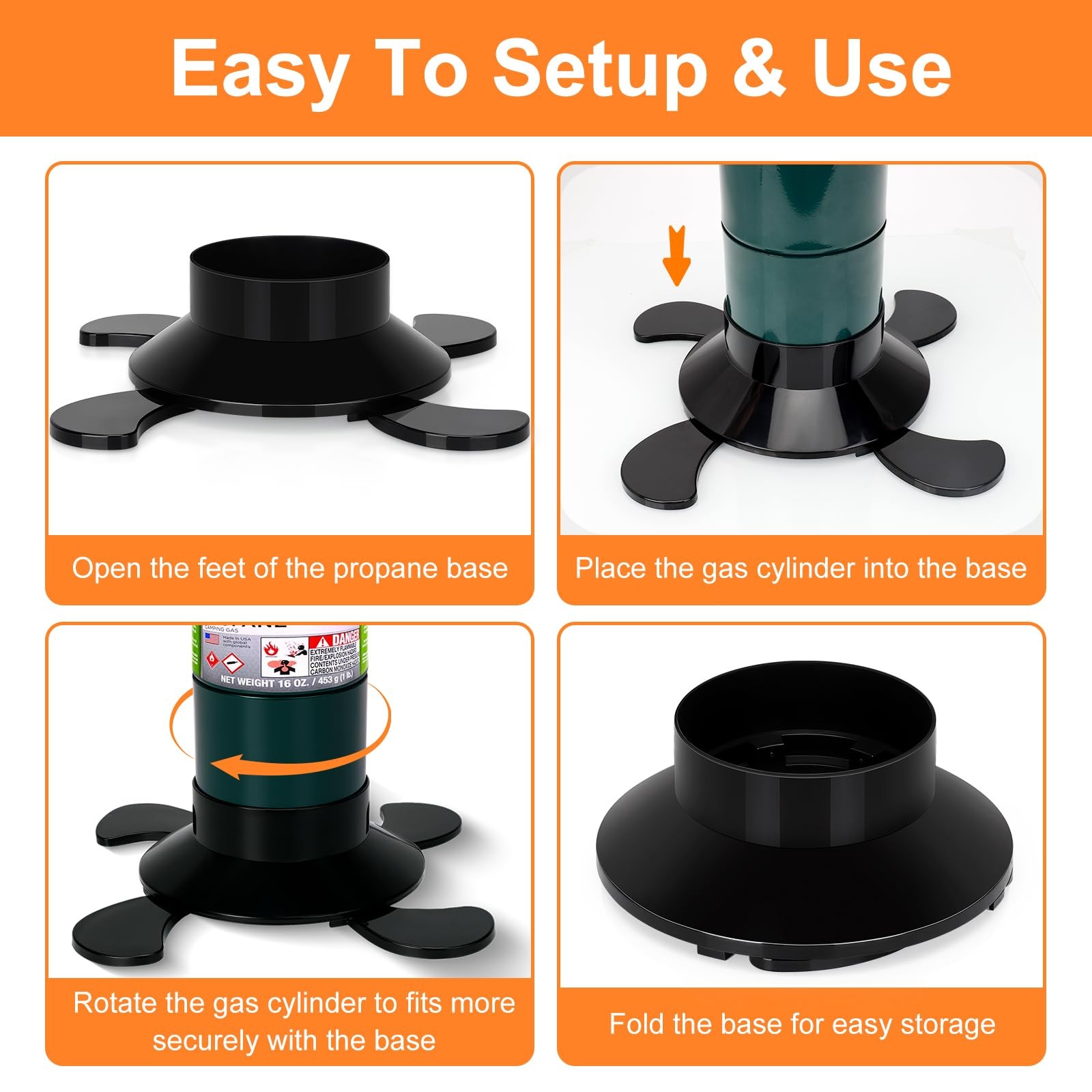2 Pack Propane Tank Holder, Portable Propane Tank Stand Cylinder Base for 1lb…