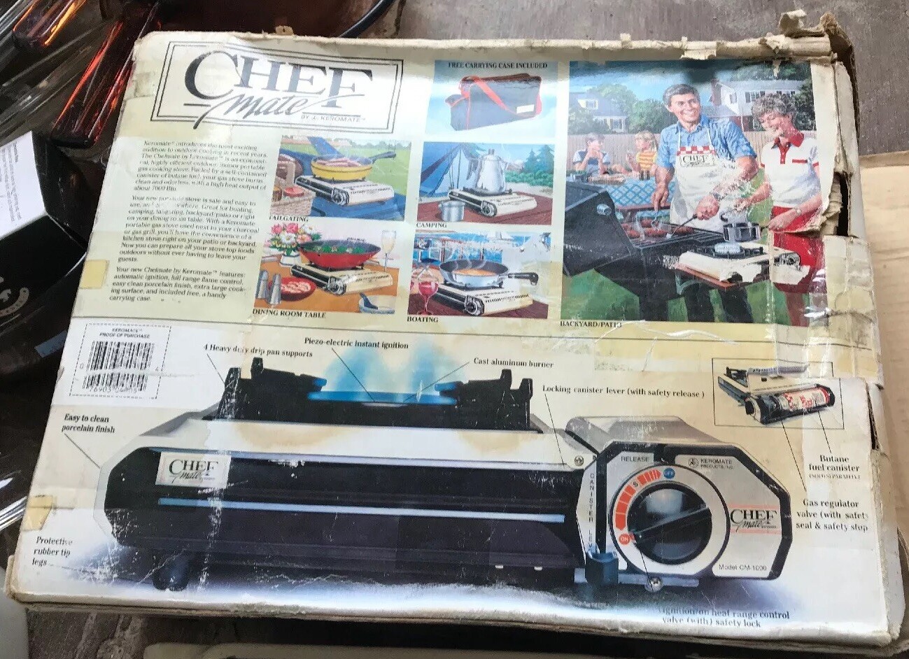 VINTAGE CHEF MATE BY KEROMATE PORTABLE BUTANE GAS STOVE