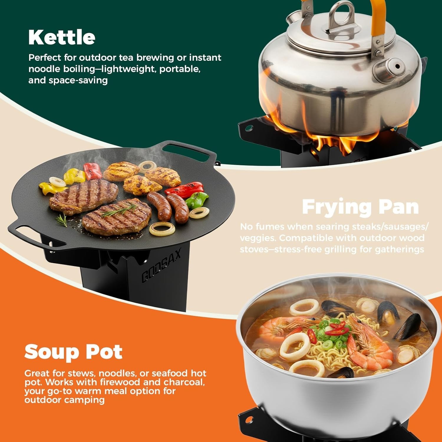 Rocket Stove for Cooking Portable Wood Burning Wood Fire Camping Backyard Cookin