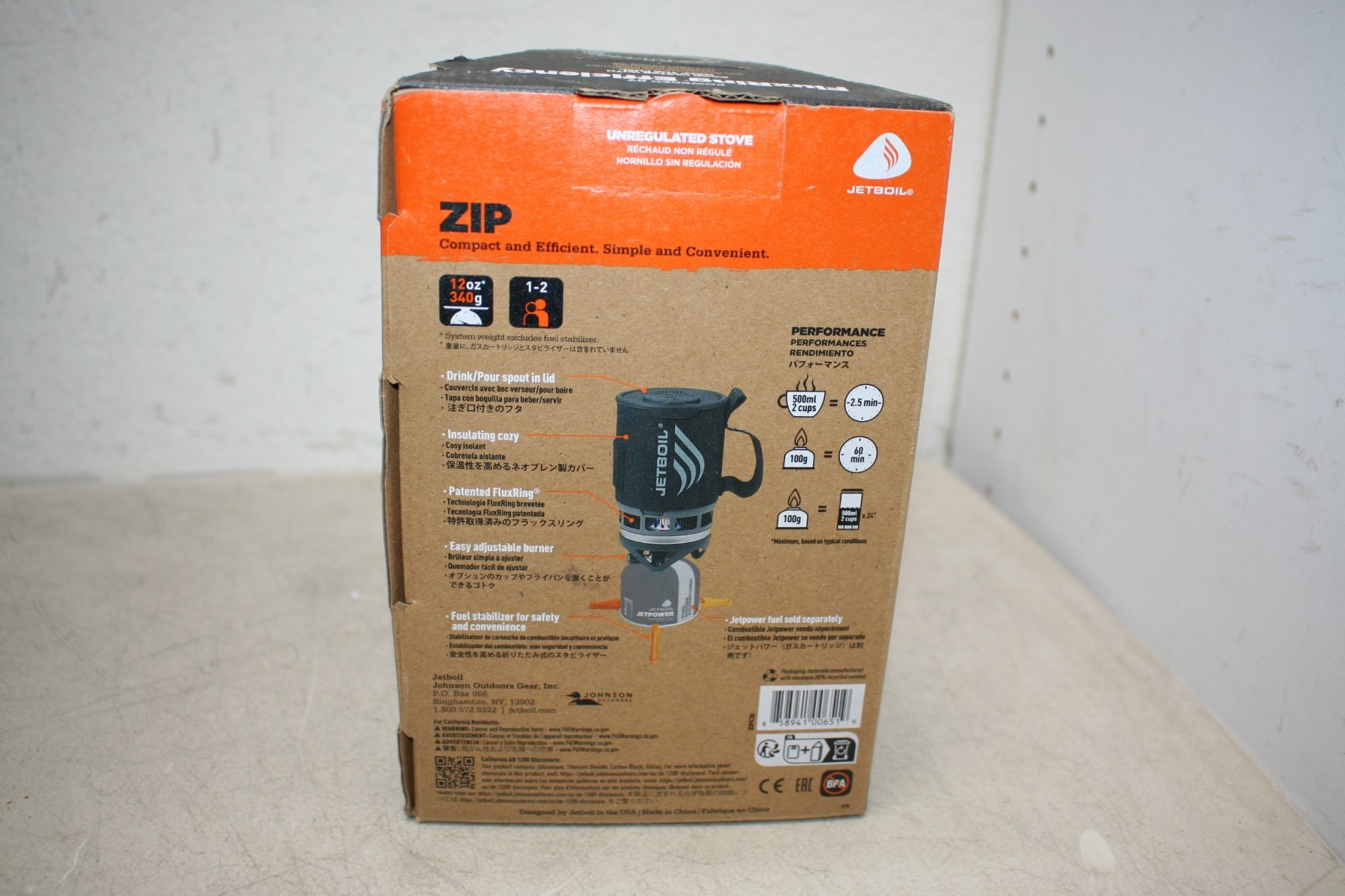 Jetboil Zip 0.8 L Fast Boil System, Black NEW