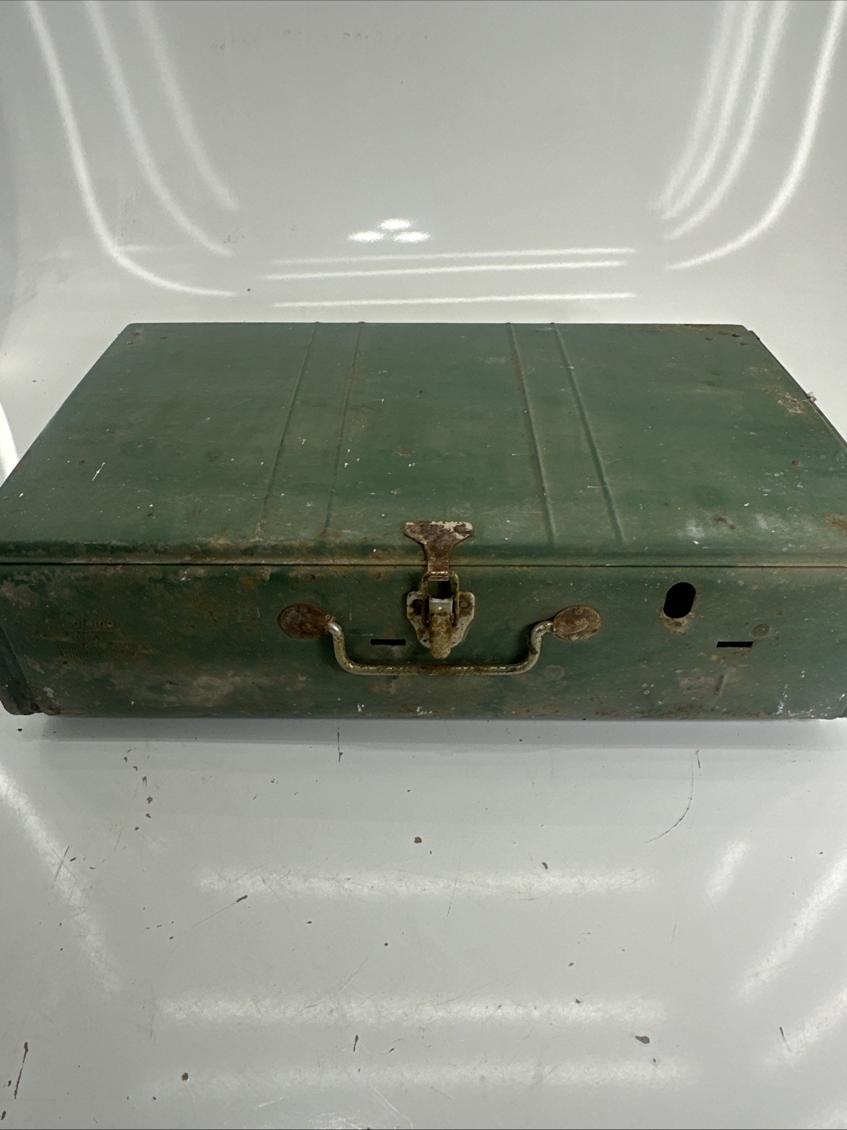 Vintage 1984 Coleman Model 413H Green Dual 2 Burner Gas Camping Stove Fuel Tank