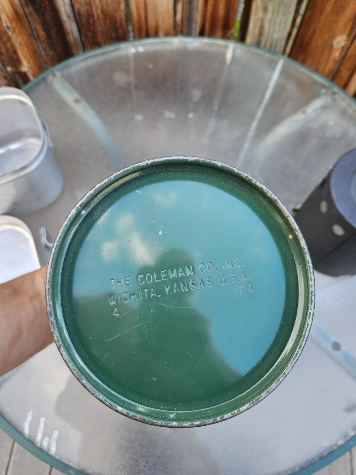 1974 COLEMAN 502 Single Burner Camp Stove With Aluminum Cook Kit Case Heat Drum