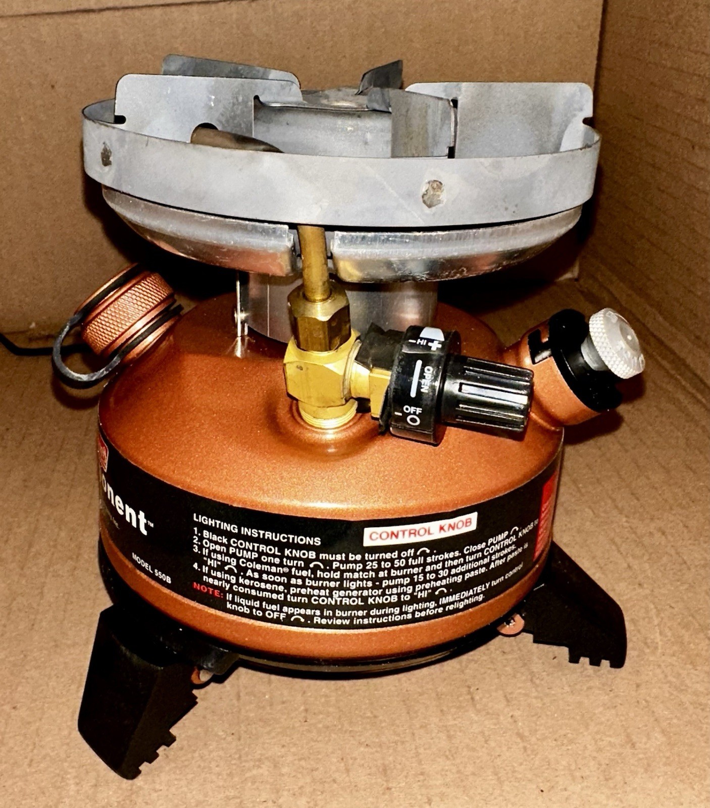 Coleman Exponent 550B 1-Burner Multi-Fuel Camping Stove w/ Case Manual