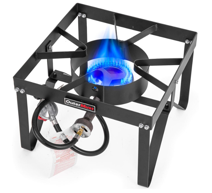 Heavy Duty Outdoor Propane Burner Stove w/ 10 PSI Regulator