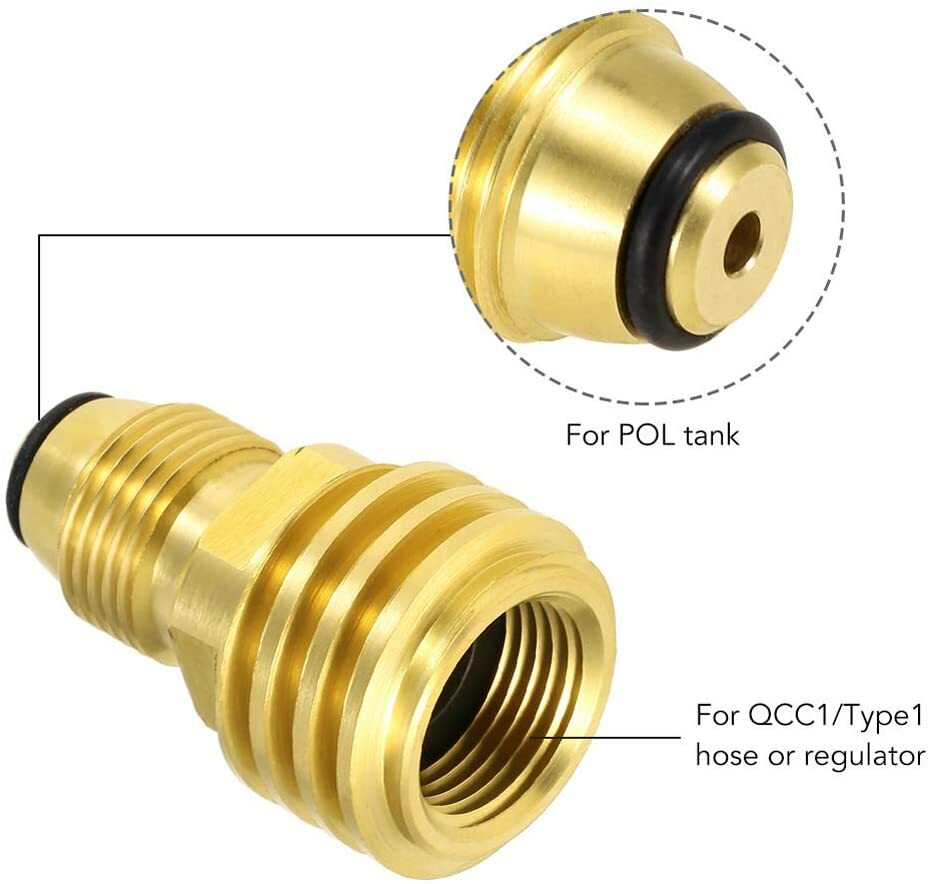 Universal Propane Tank Adapter for Old P.O.L QCC1 Style to New W/O HANDWHEEL