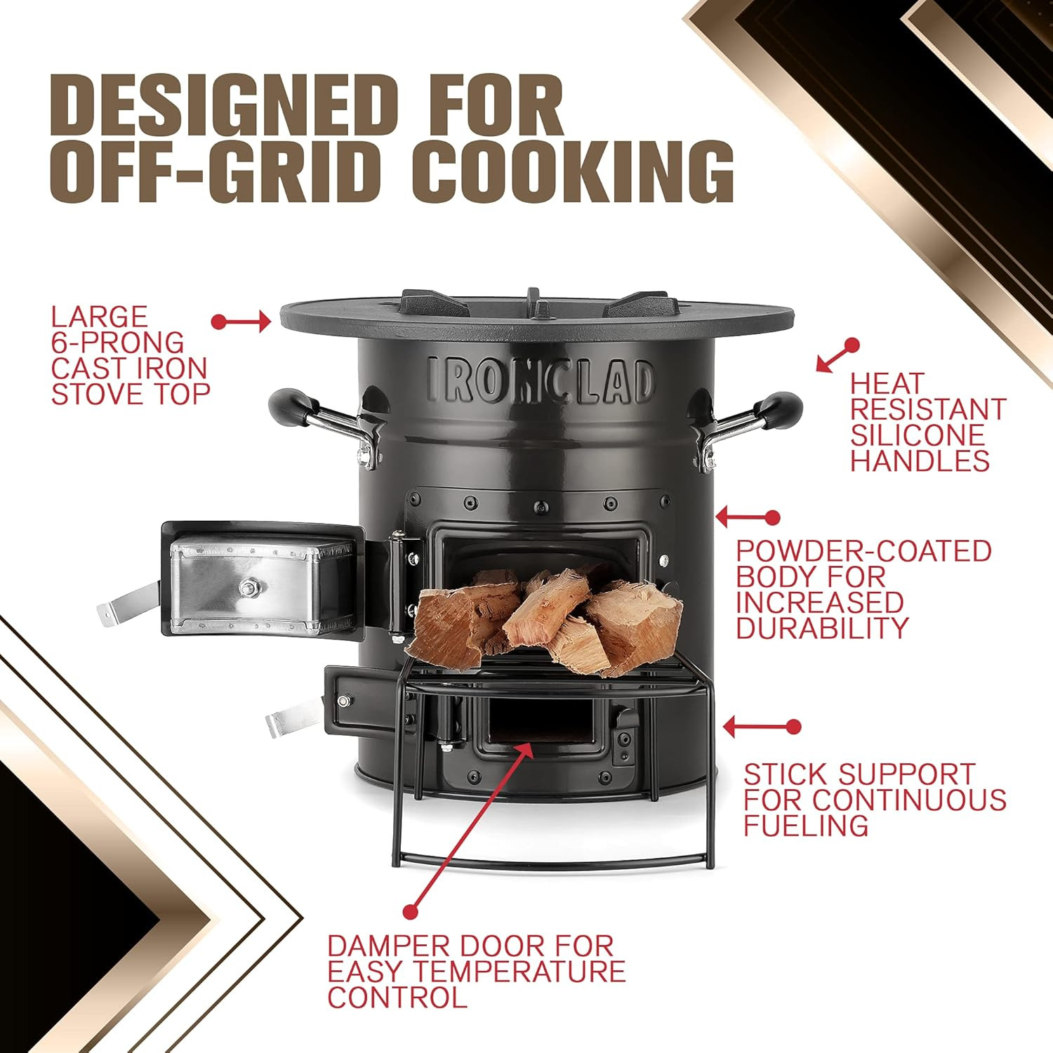 Rocket Stove – Camping Wood Stove for Emergency Preparedness, Survival, off Grid