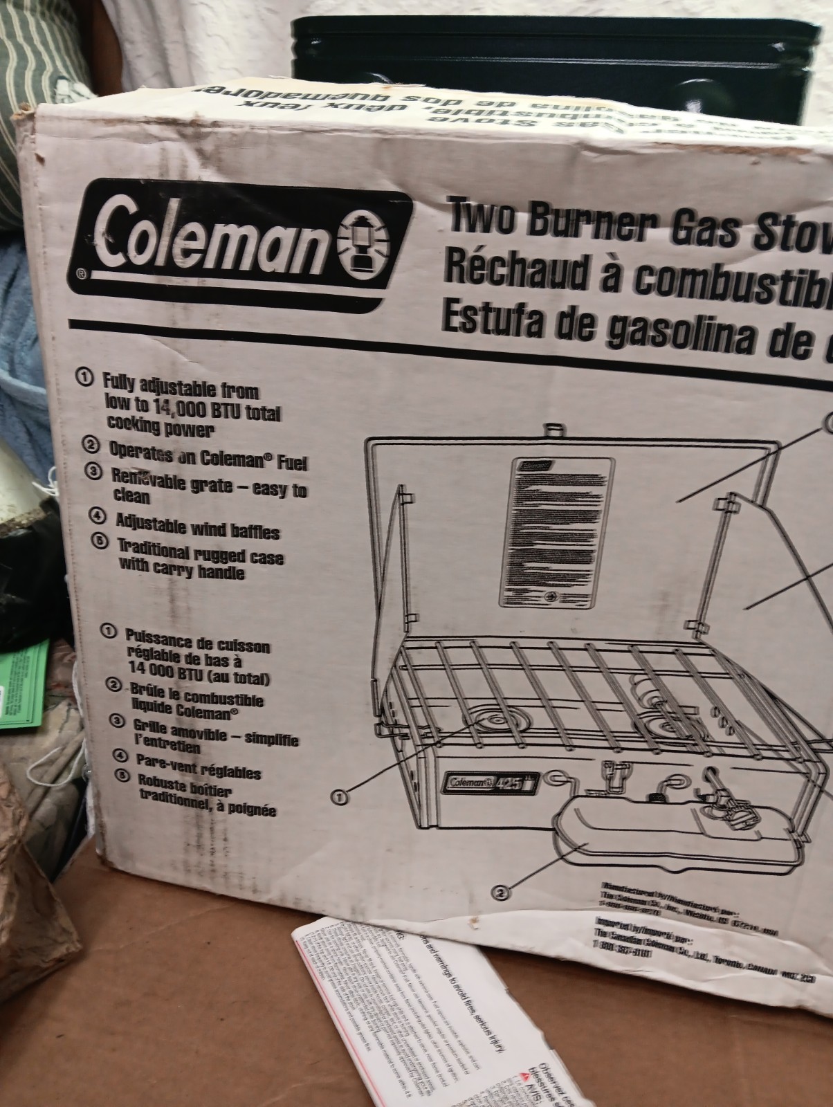 1999 Coleman 425 Two Burner Gas Camp Stove Model 425F499T EXCELLENT FAST SHIPP