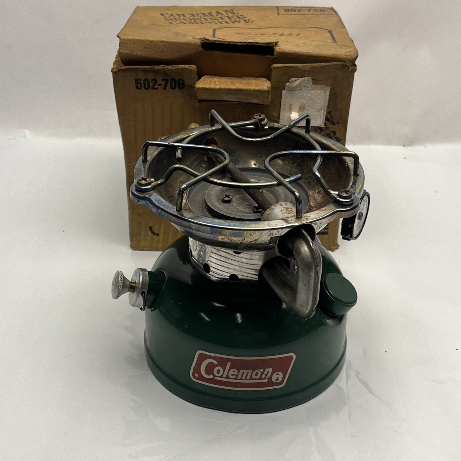 Vintage Coleman 502 Green Single Burner Camp Stove Tested Works