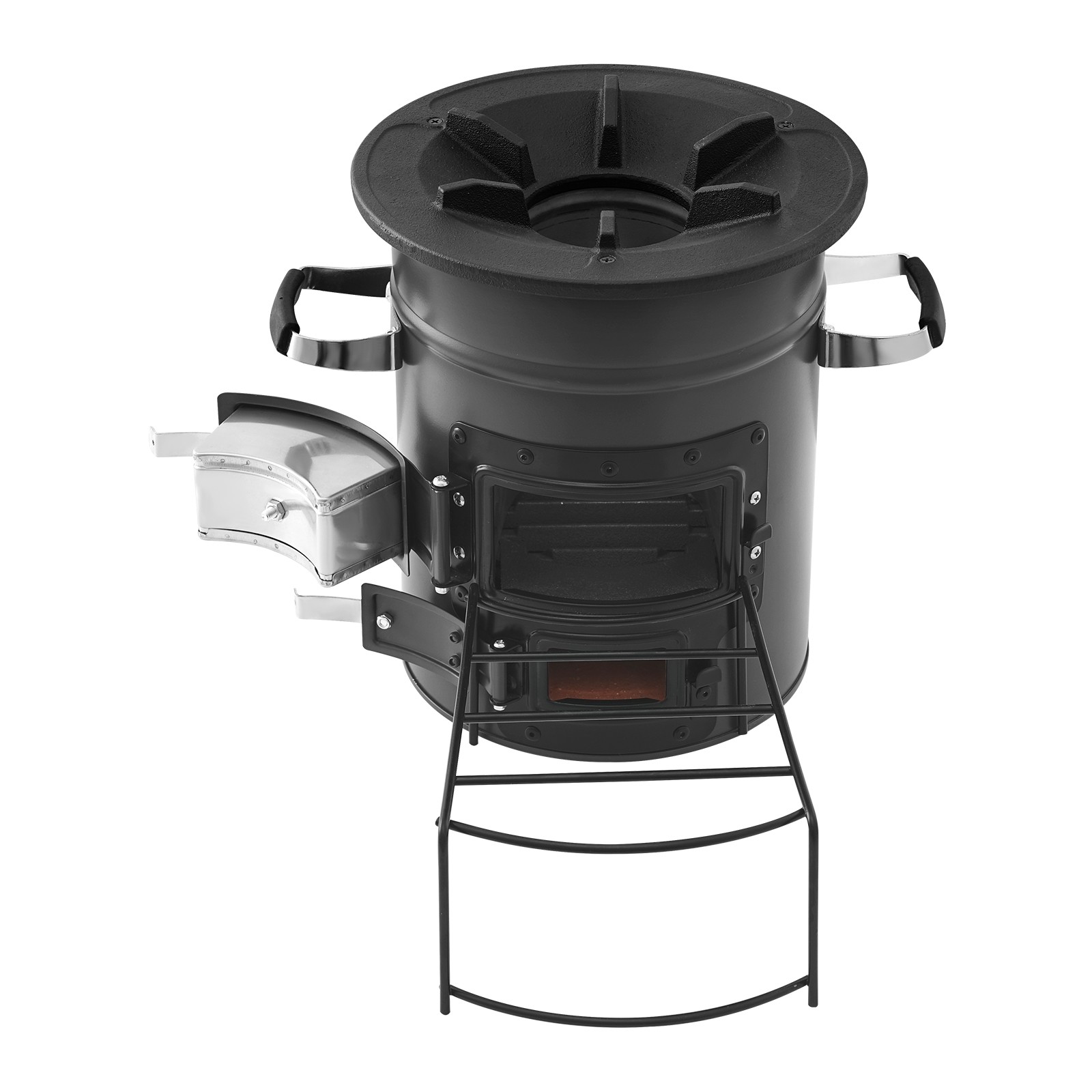 VEVOR Camping Rocket Stove Wood Burning Portable Rocket Stove with Double Door