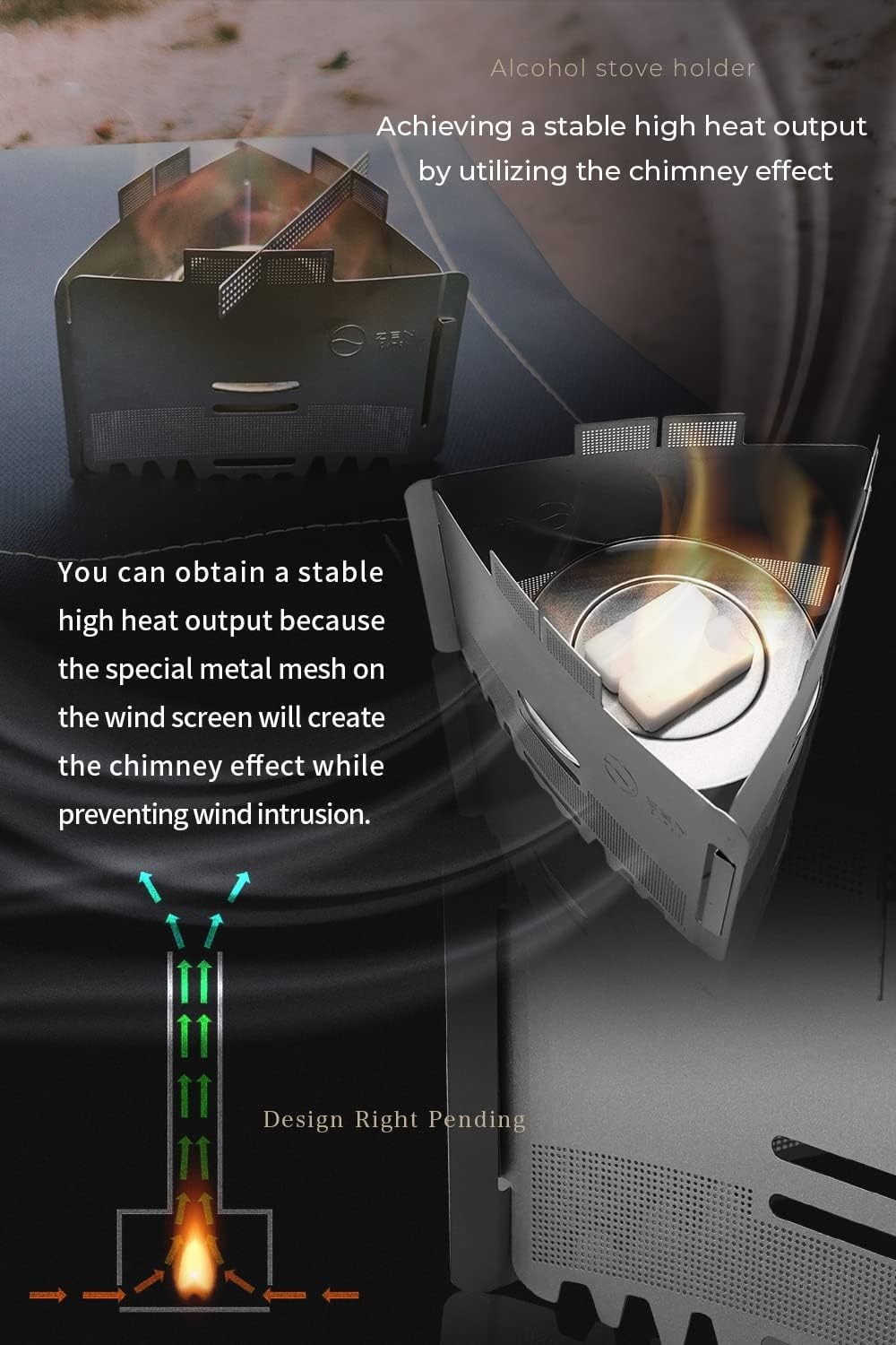 Camps Ultralight Folding Stainless Steel Pot Stand & Alcohol Stove Screen NEW