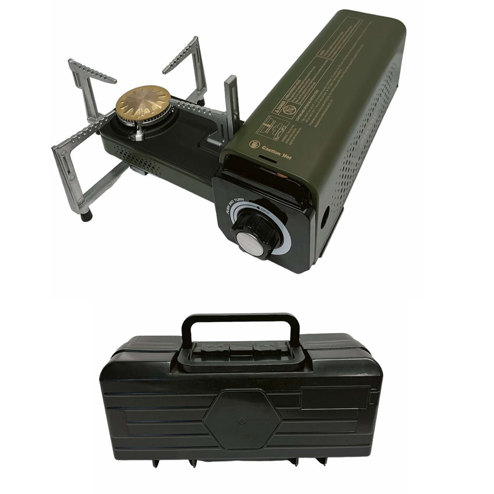 Green Portable Folding Single Burner Butane Stove 7250BTU Foldable Camping Stove