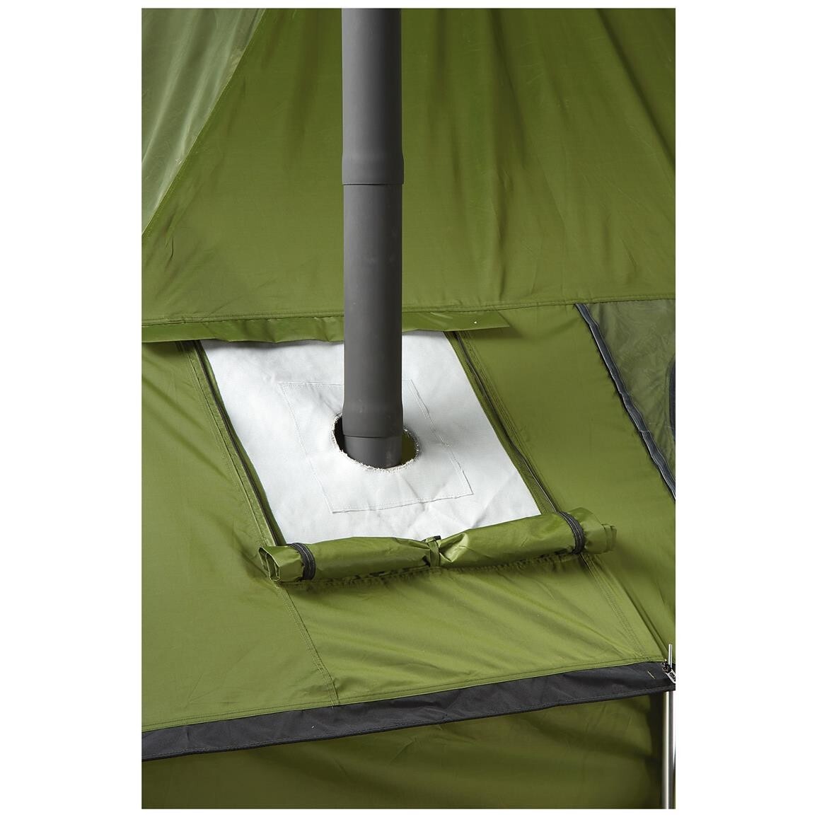 Outdoor Wood Stove Cast Iron Portable Camping Vented Tent Cooking Pipes Included