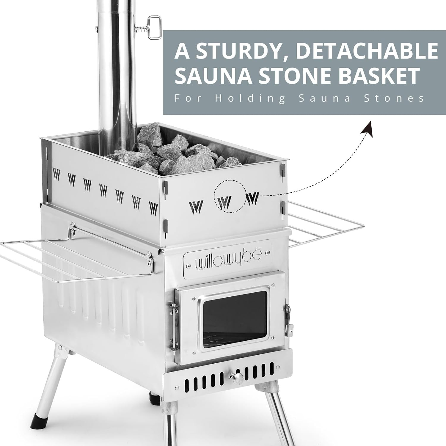 Outdoor Sauna Hot Tent Stove, Rocket Stove Heater, Portable Camping Wood Stove f