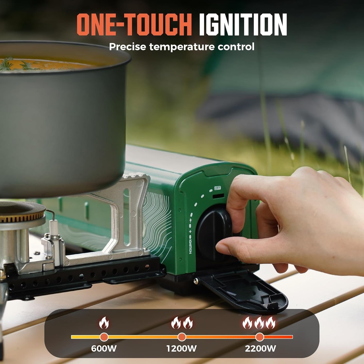 Portable Butane Gas Camping Stove – 7500 BTU Compact Folding Design with Carry B
