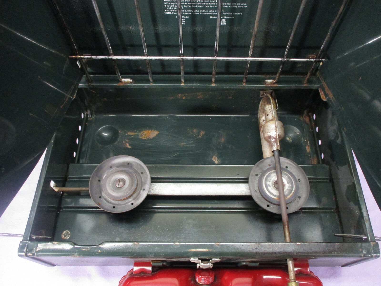 Vintage Coleman 425F Double Burner Portable Gas Camping Stove October 1987 WORKS