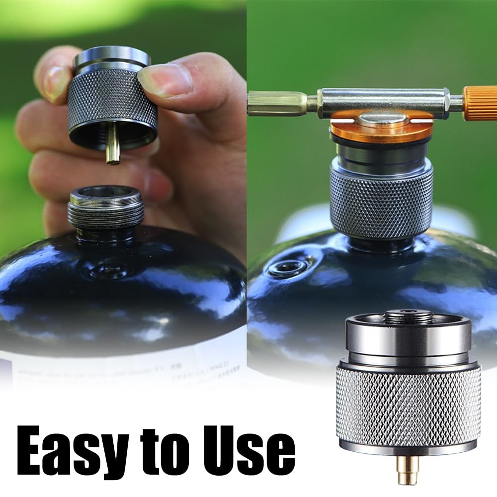 2 Pcs Camping Stove Adapter Propane Canister Converter Propane Small Tank Input