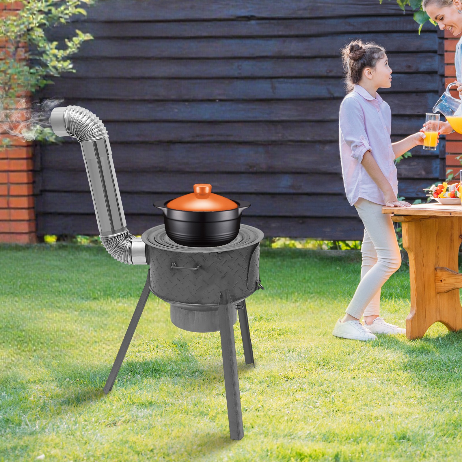 Multifunctional Portable Wood Burning Stove for Camping and Outdoor Cooking