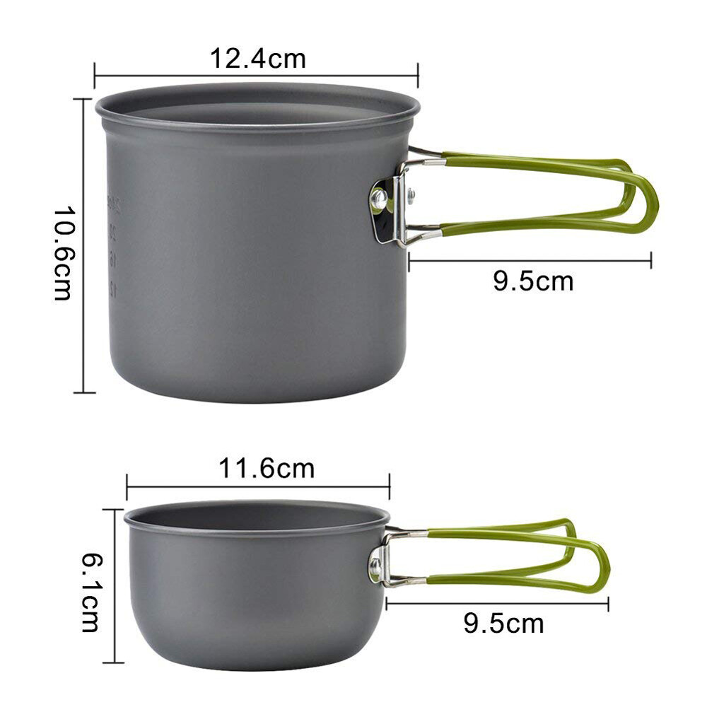 Portable Gas Camping Stove Butane Propane Burner Outdoor Hiking Picnic+Cookware