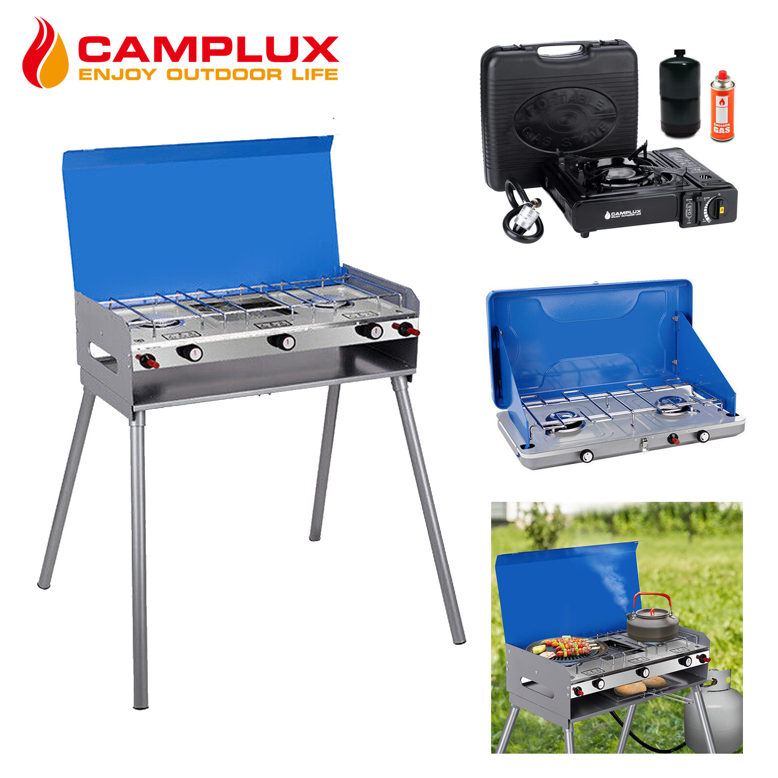 Camplux Tabletop Camping Stove 2 Burners Portable Propane Outdoor BBQ Gas Grill