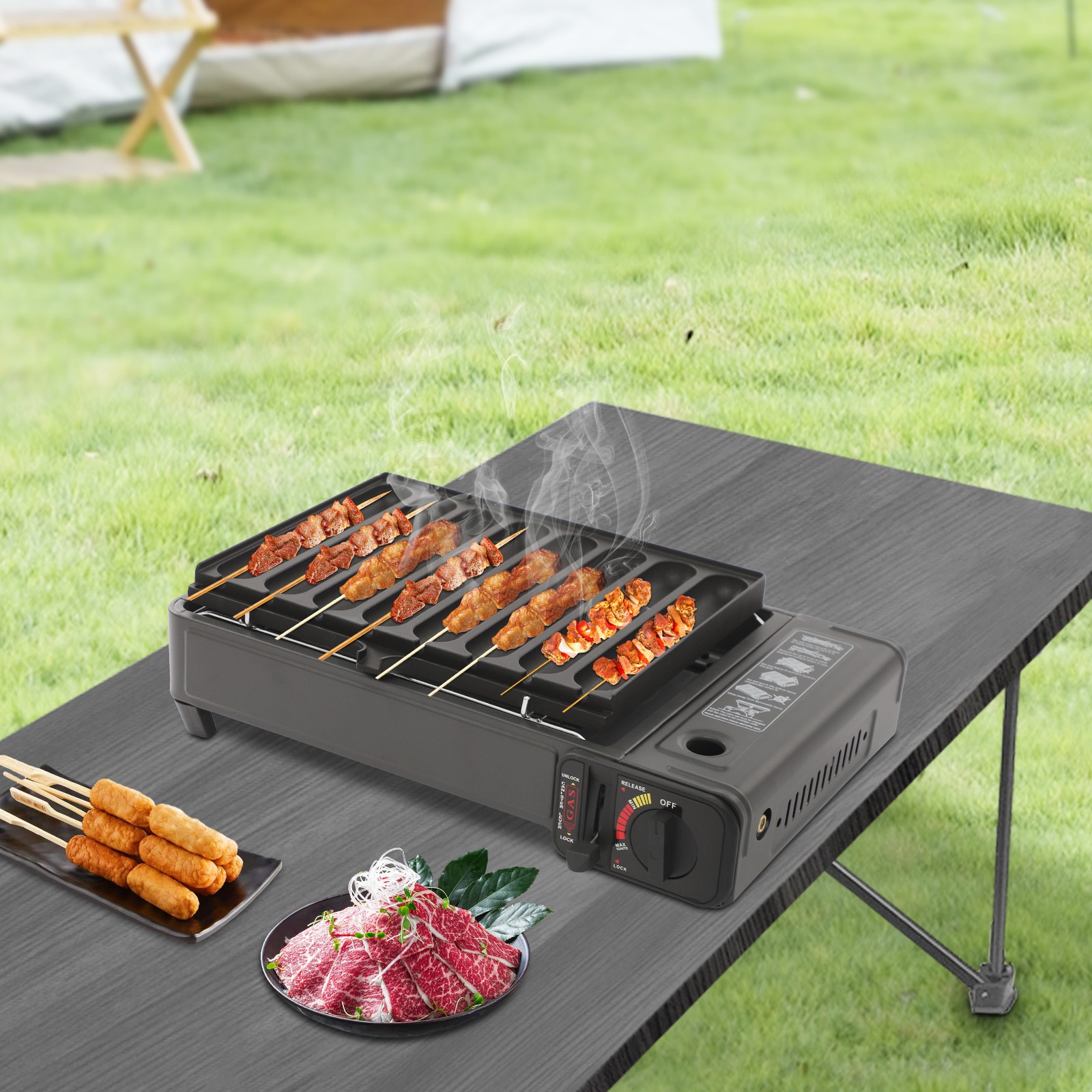 Butane Stove Butane Canister Portable Camping Gas Stove Gas Grill Stove Black