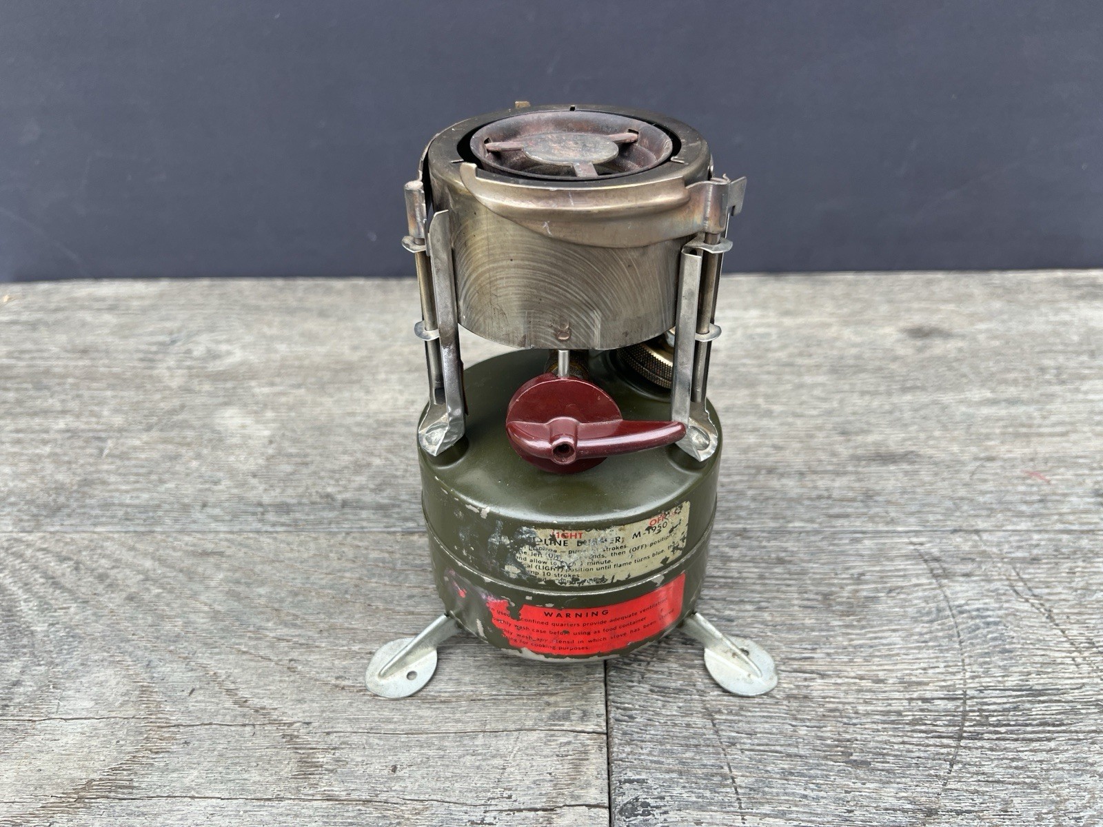 Vintage 1966 U.S. Military Rogers Akron M-1950 Gasoline Portable Camp Stove