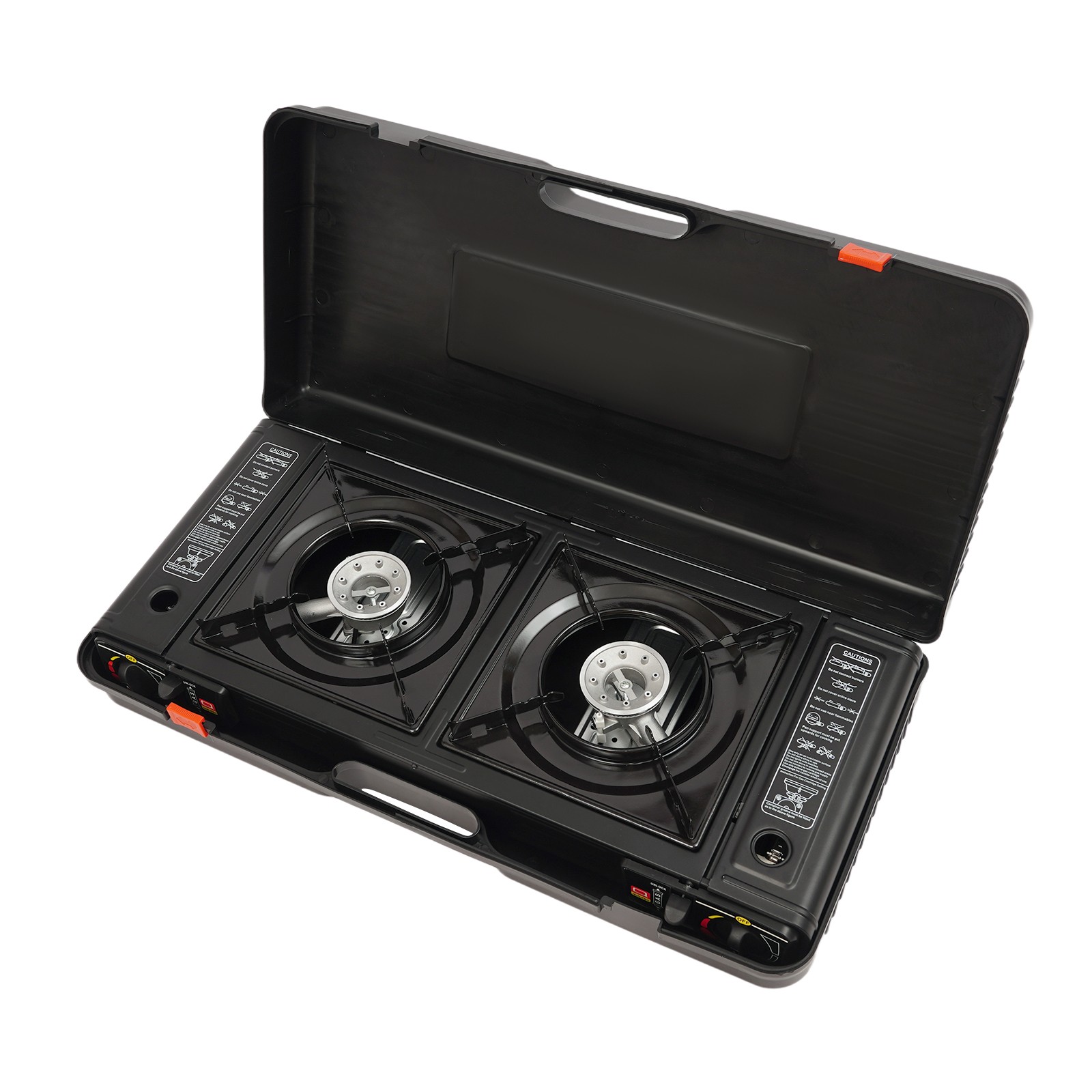Portable 2-Burner Butane Camping Stove for Outdoor Cooking with Carrying Case