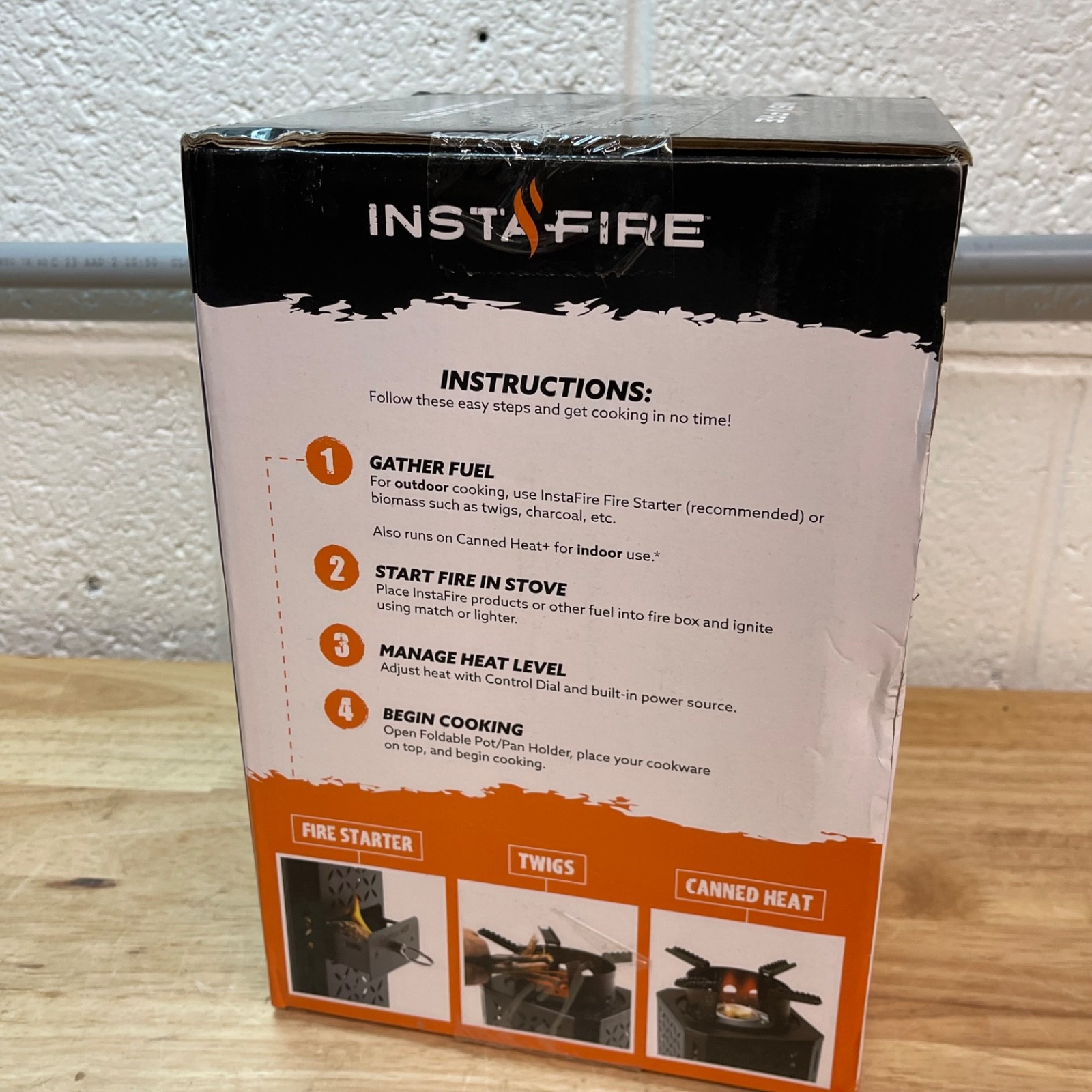 InstaFire Inferno Pro Stove Outdoor/Indoor Use Biomass Fire Starter Canned Heat